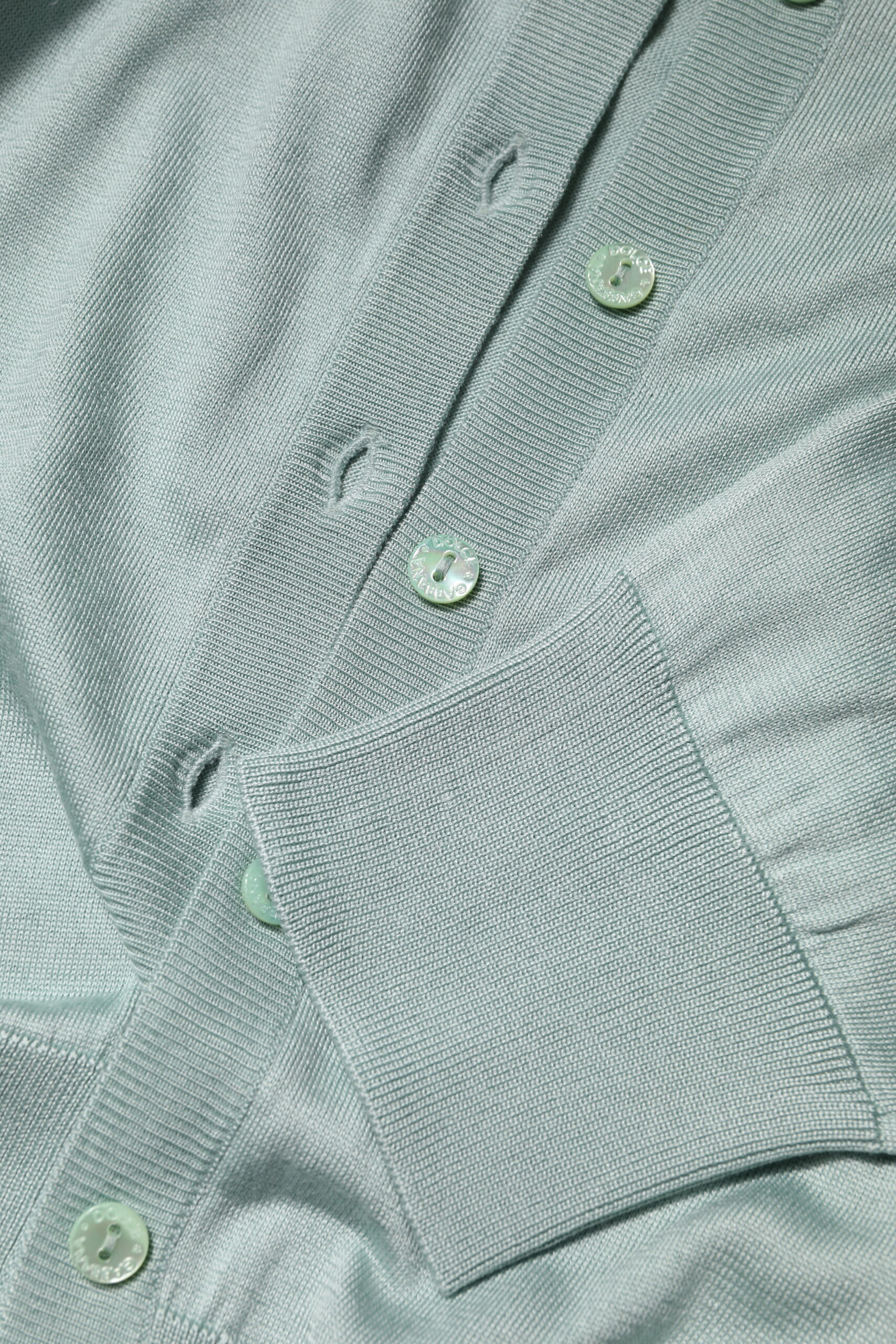 Dolce & Gabbana Light Green Silk Button Down Cardigan Sweater - Image 8