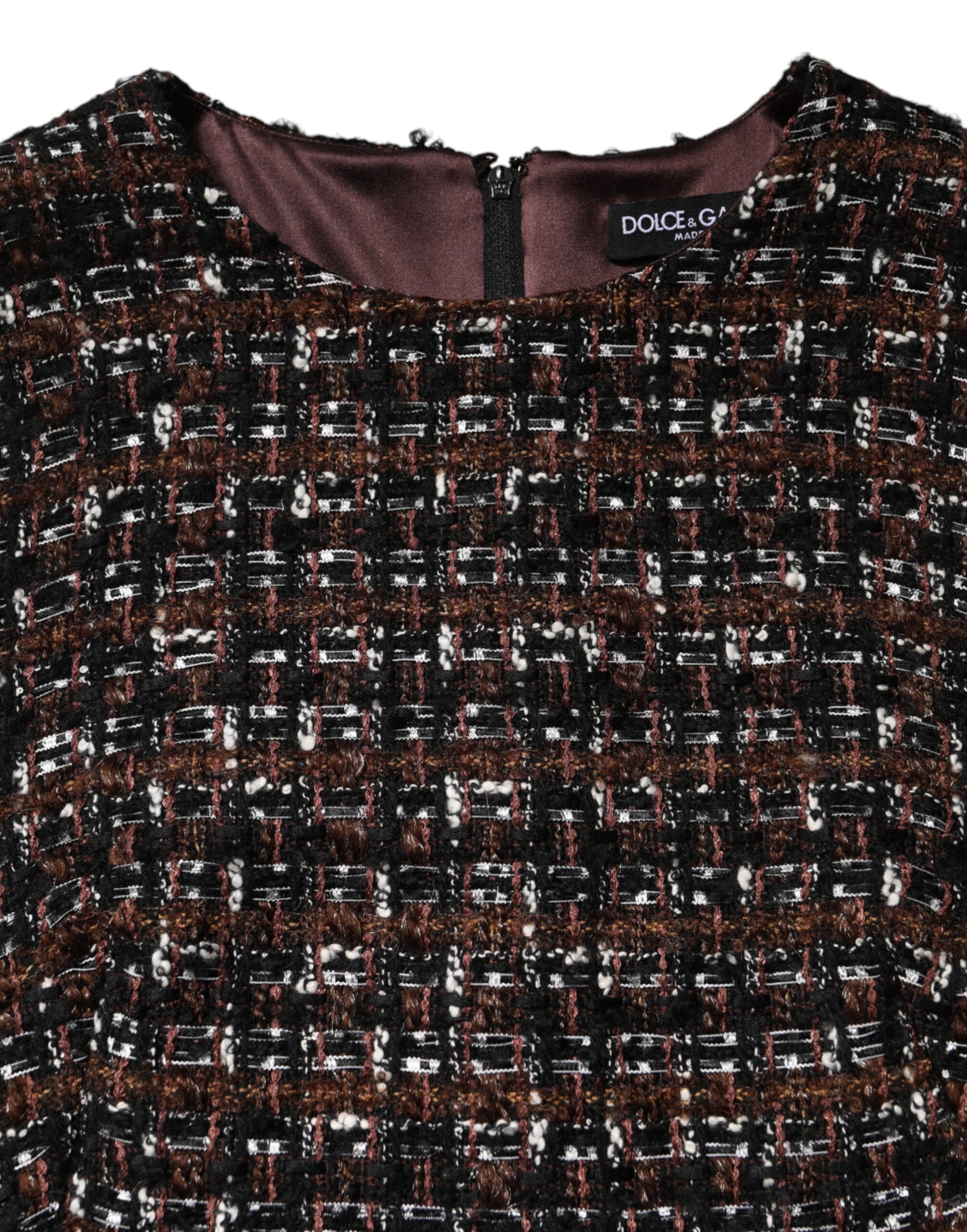 Dolce & Gabbana Multicolor Sleeveless Mini Tweed A-line Dress - Image 7