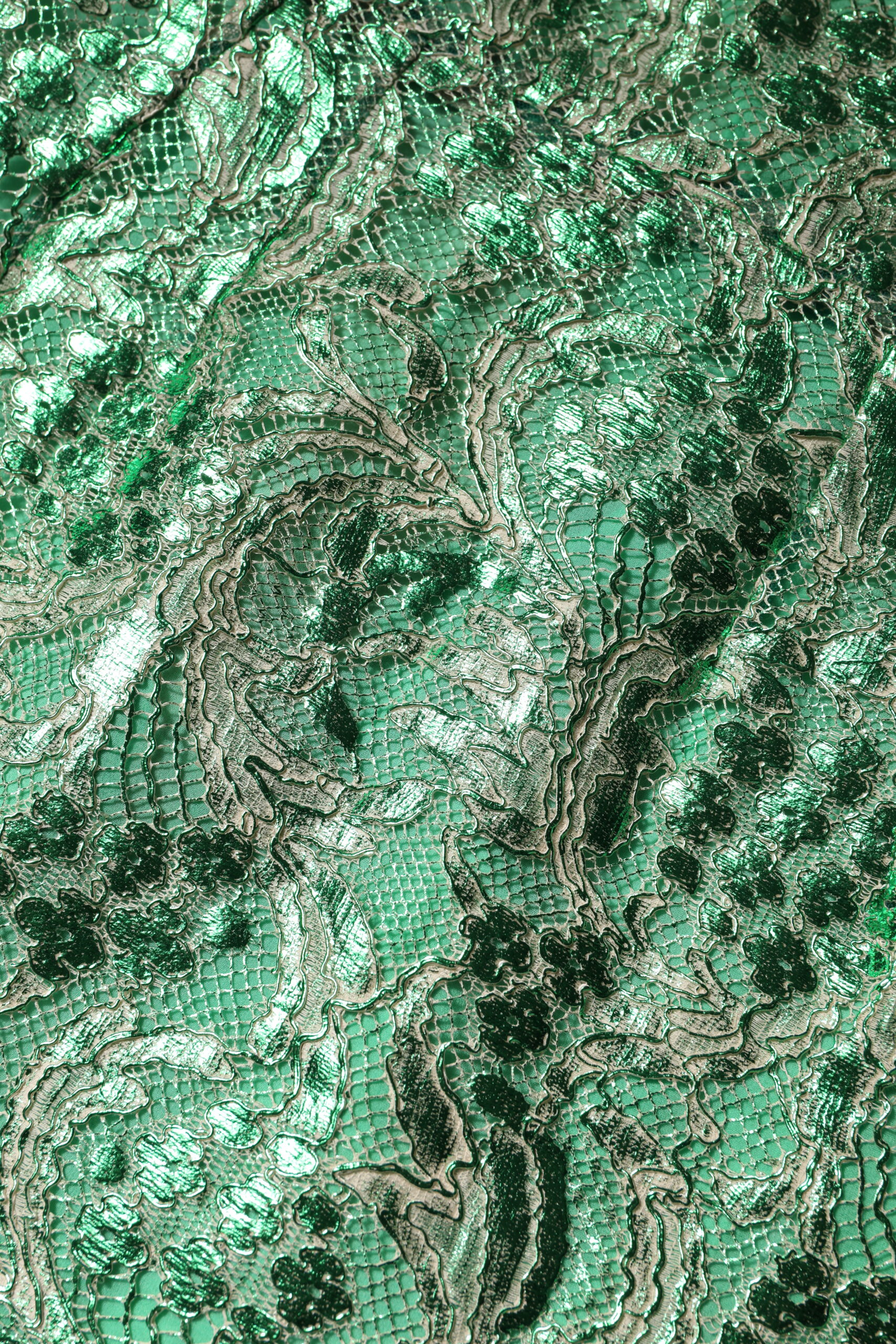 Dolce & Gabbana Green Cotton Floral Lace Sheath Midi Dress - Image 8