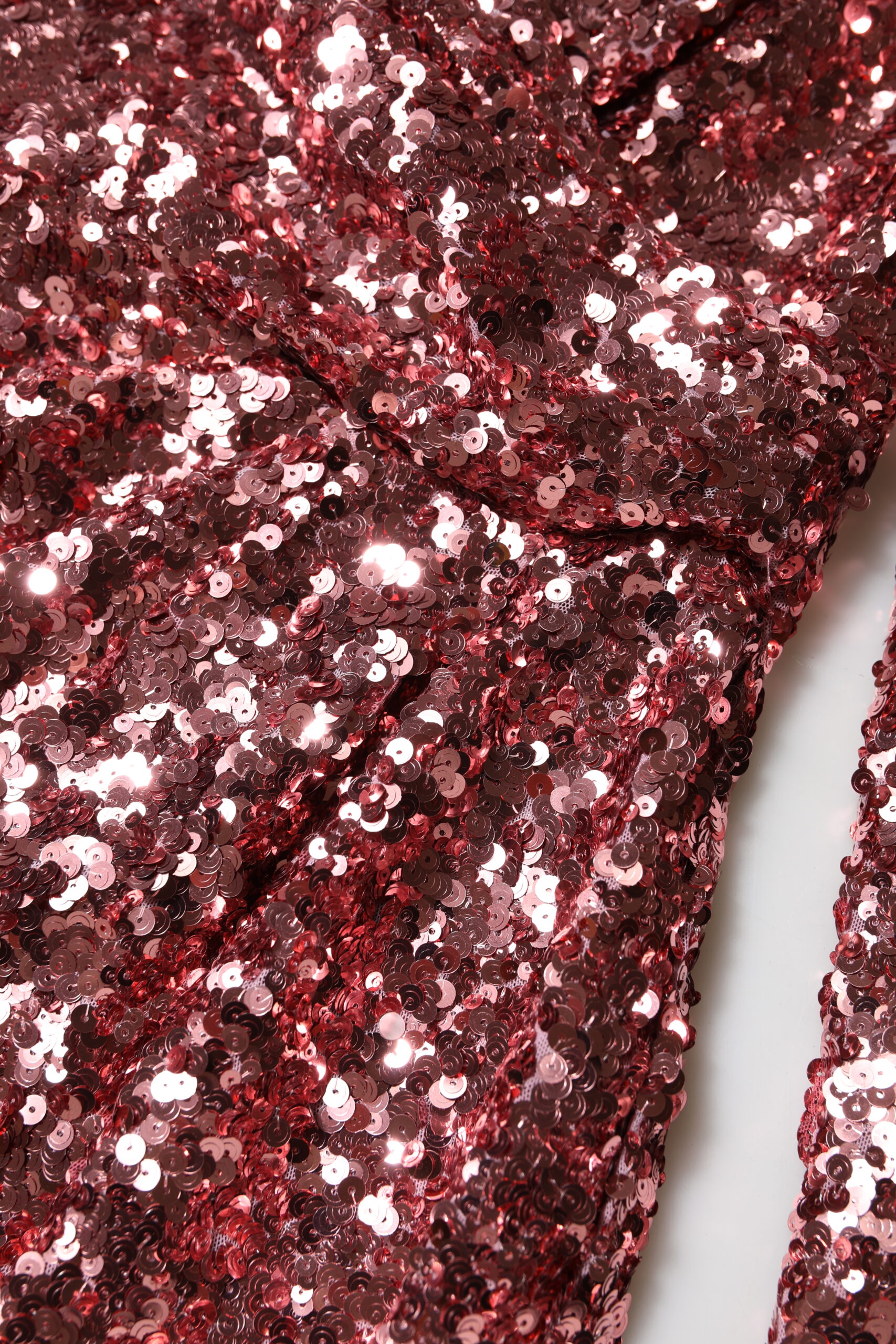 Dolce & Gabbana Pink Sequin Statement Nylon Midi V-Neck Dress - Image 8