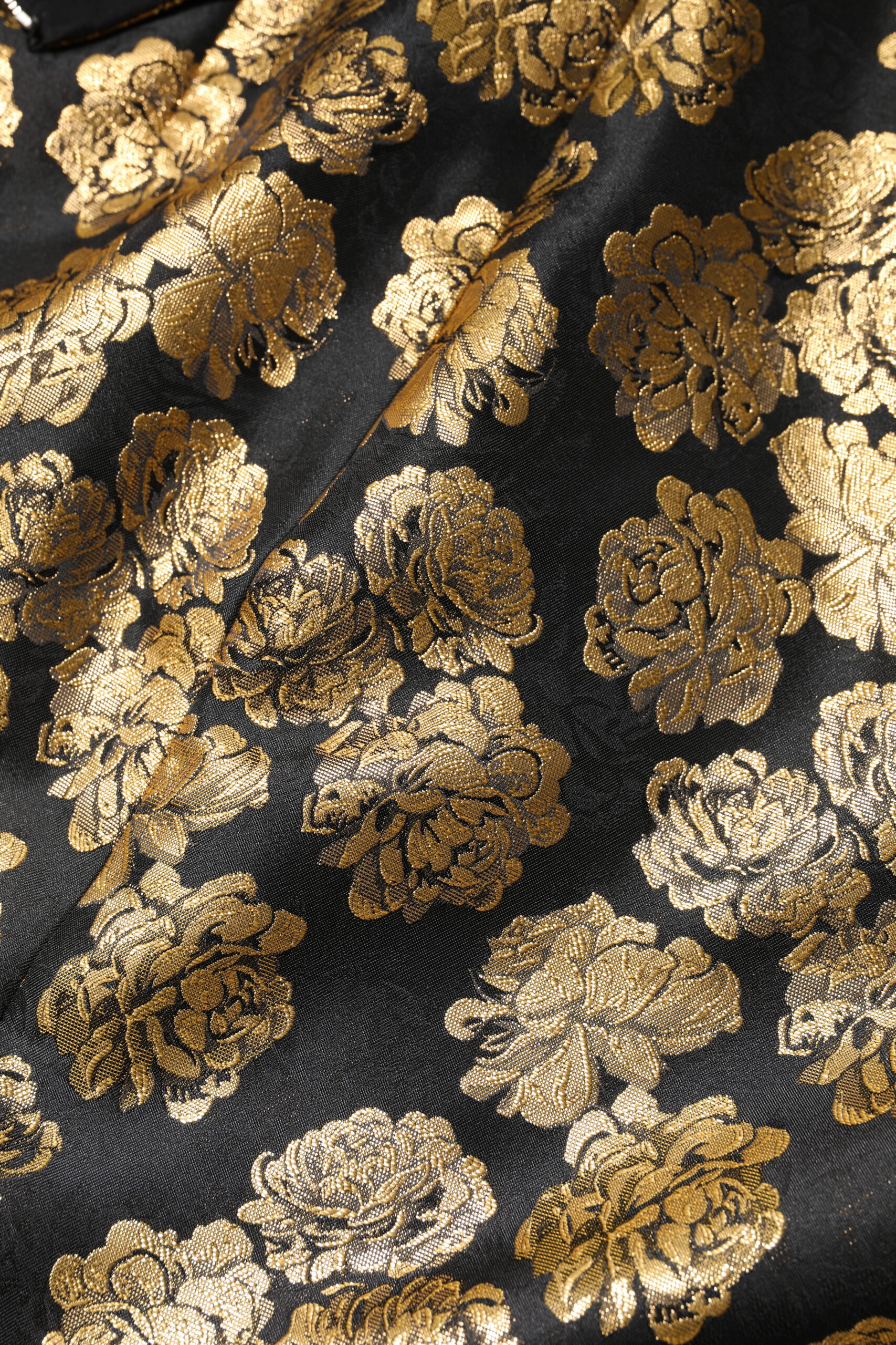 Dolce & Gabbana Black Gold Floral Print Jacquard Mini Skirt - Image 7