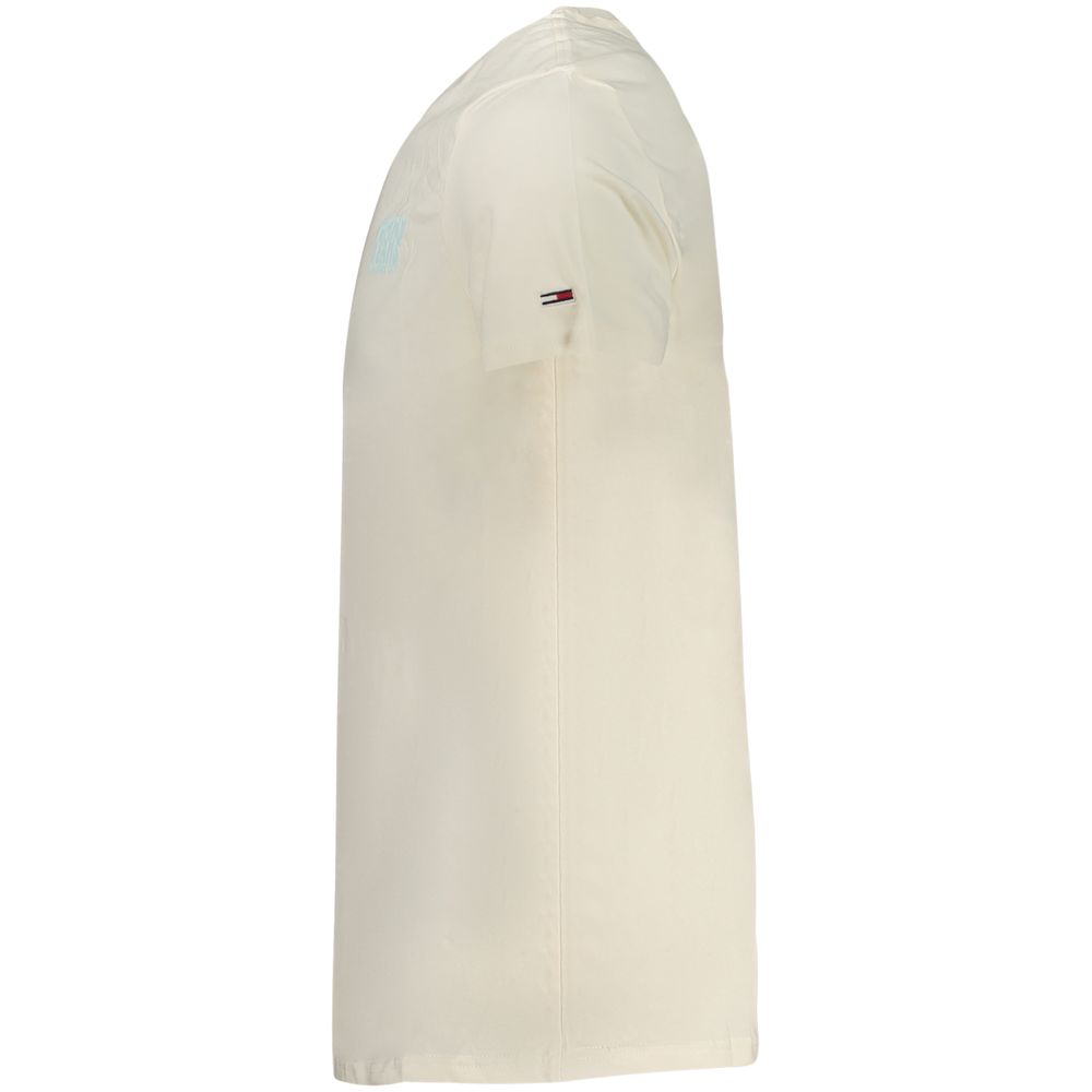 Tommy Hilfiger Beige Cotton Men T-Shirt - Image 3