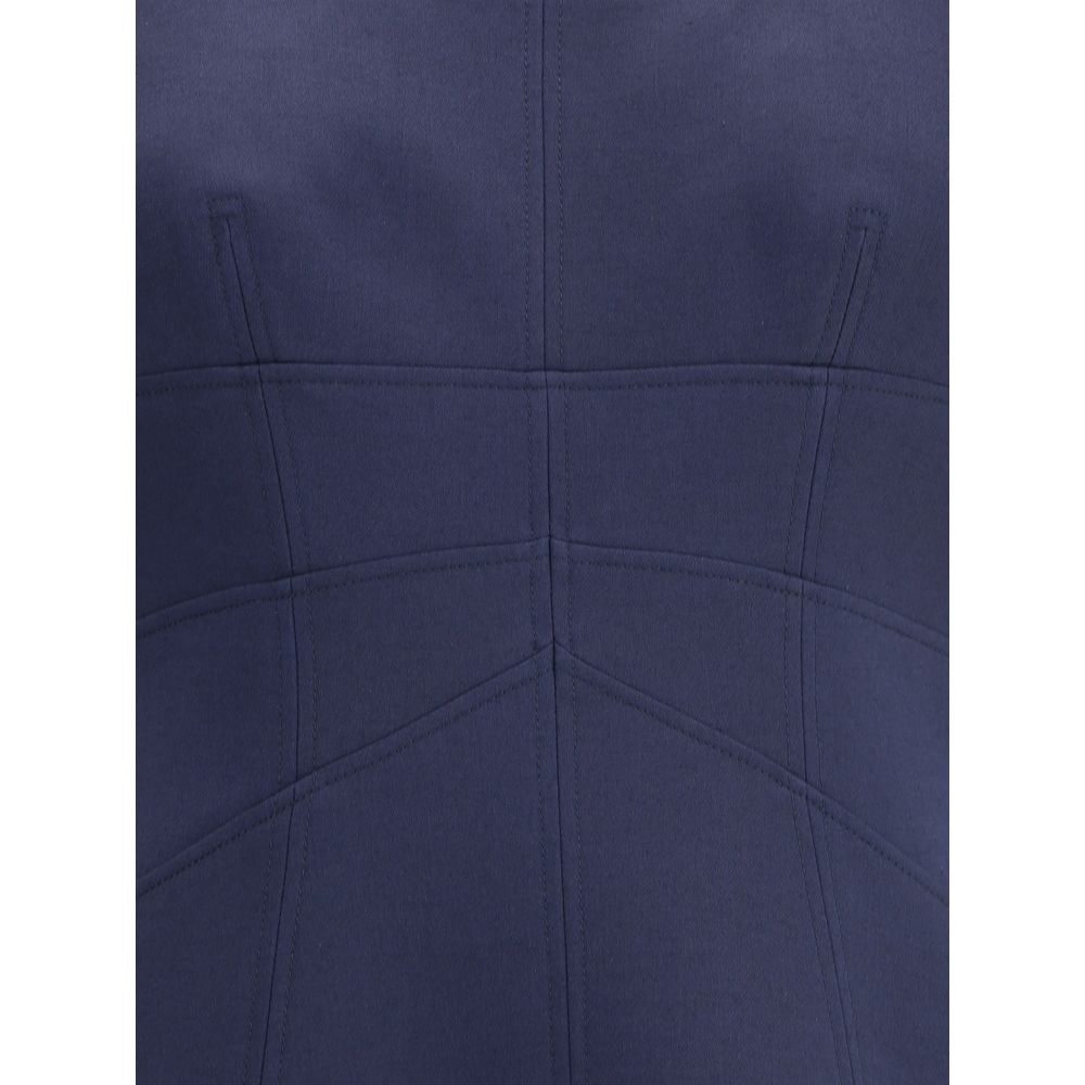 Alexander McQueen Blue Wool Casual Dress - Image 3