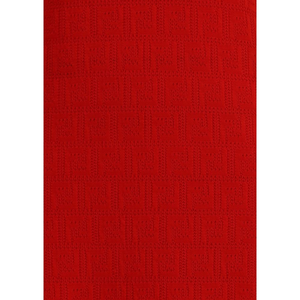 Fendi Red Cotton Casual Dress - Image 3