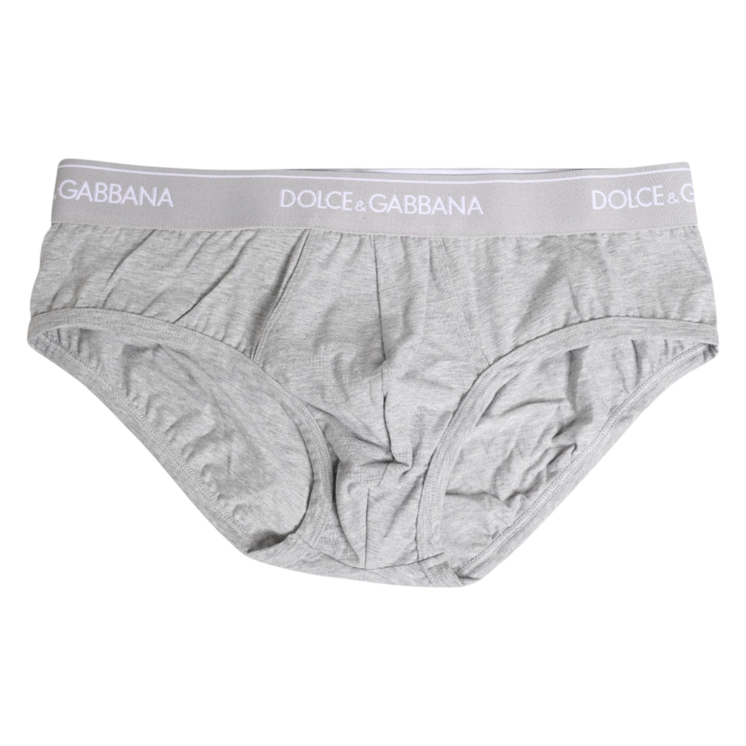 Dolce & Gabbana Gray Cotton Stretch Regular Brief Underwear - Image 3