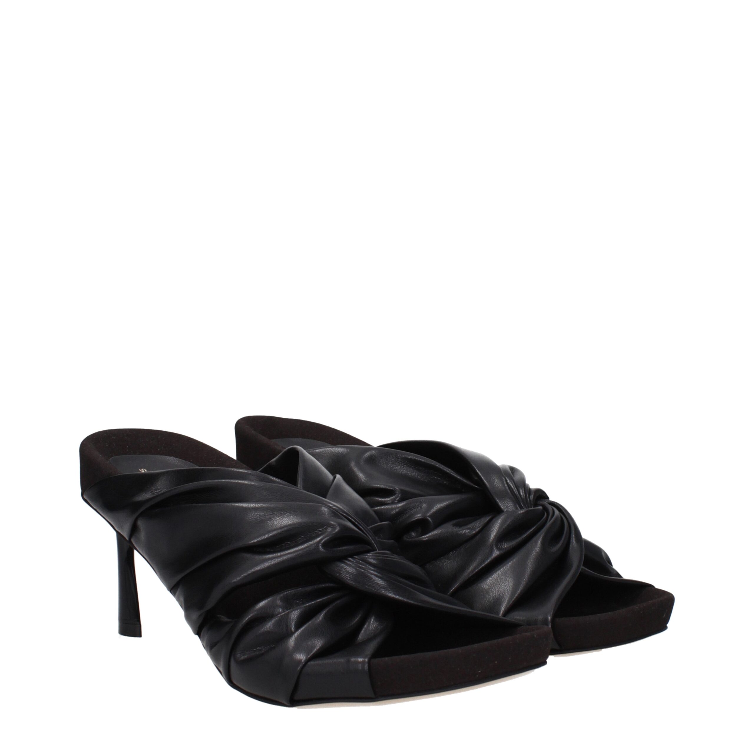 Stella McCartney Black Leather Stiletto Heel Sandals - Image 2