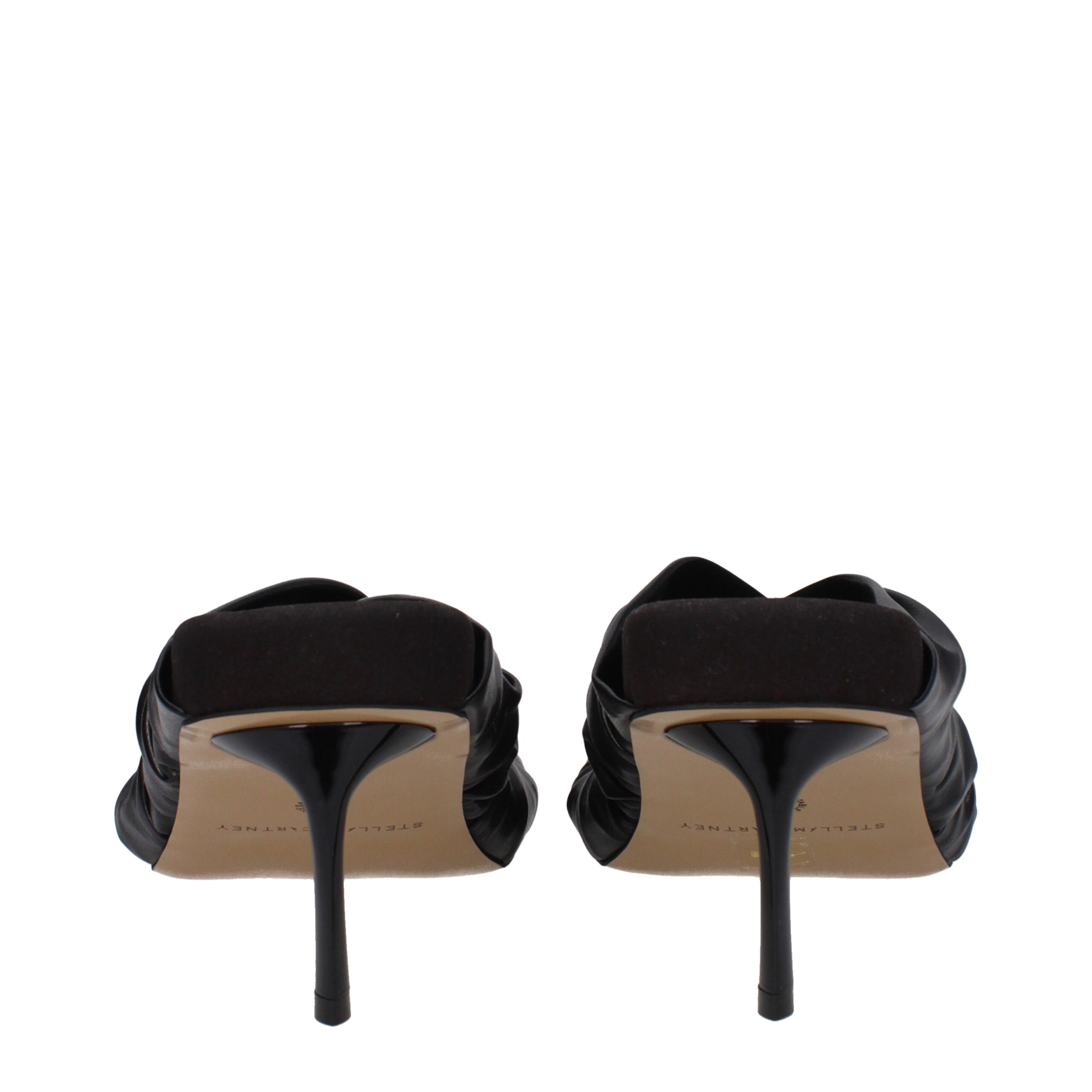 Stella McCartney Black Leather Stiletto Heel Sandals - Image 5