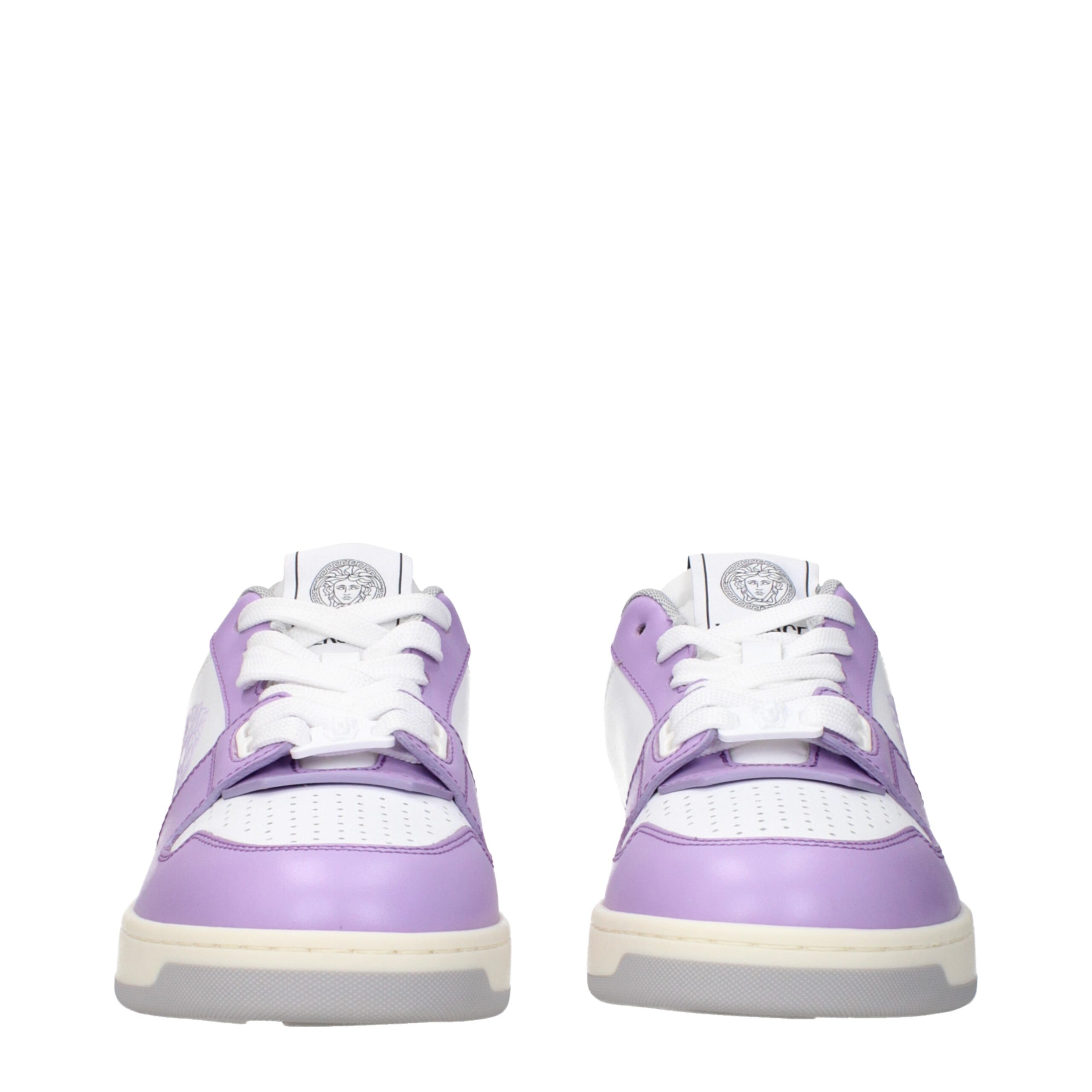 Versace White Leather Low Top Sneakers - Image 3