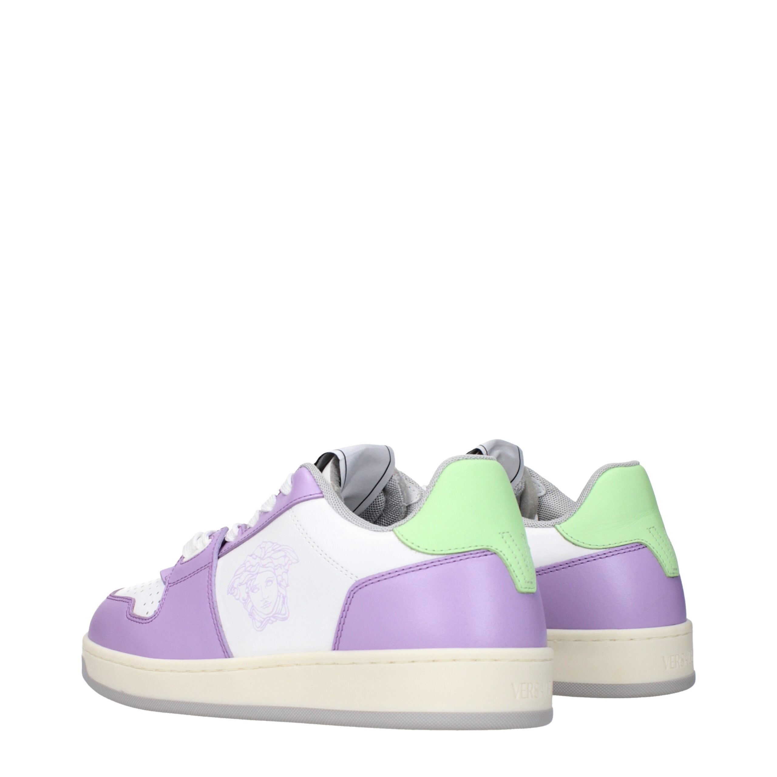 Versace White Leather Low Top Sneakers - Image 4
