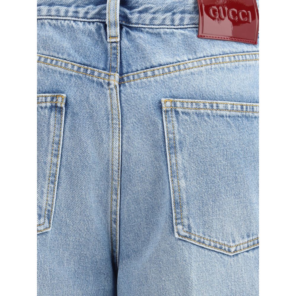 Gucci Light Blue Cotton Jeans Denim - Image 3