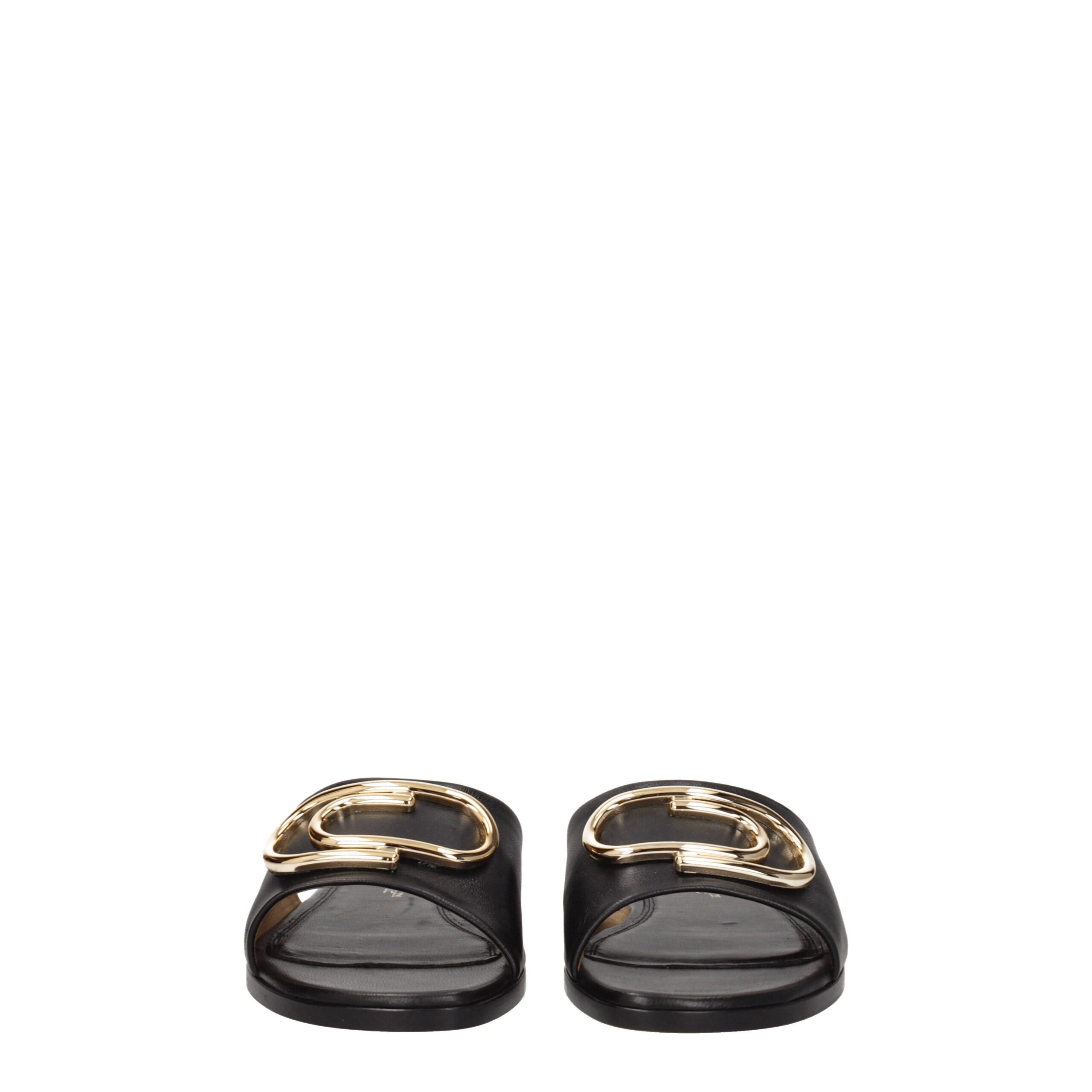 Off-White Black Leather Slippers - Image 3