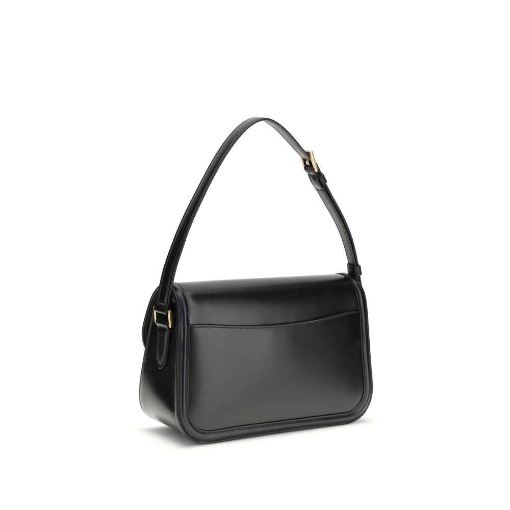 Saint Laurent Black Calf Leather Bos Taurus Shoulder Bag - Image 3