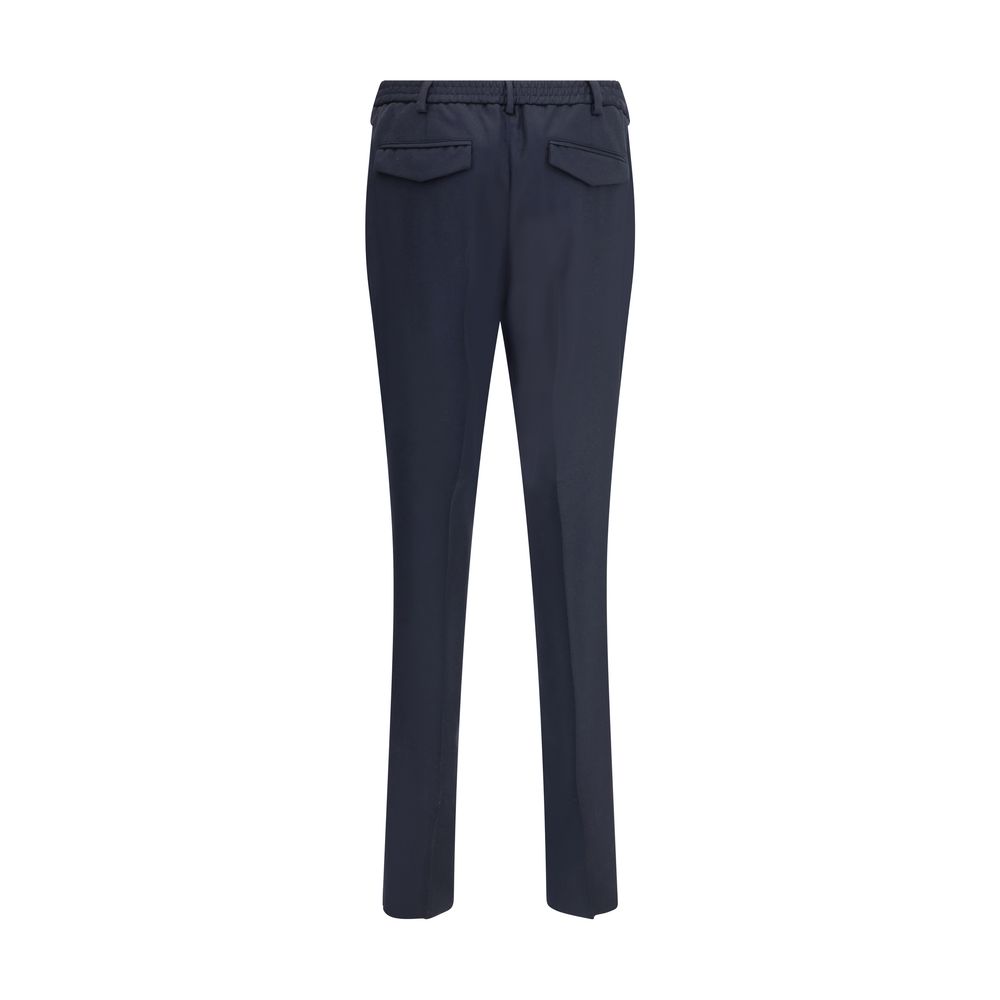 Lardini Blue Fleece Wool Chino Pants - Image 2