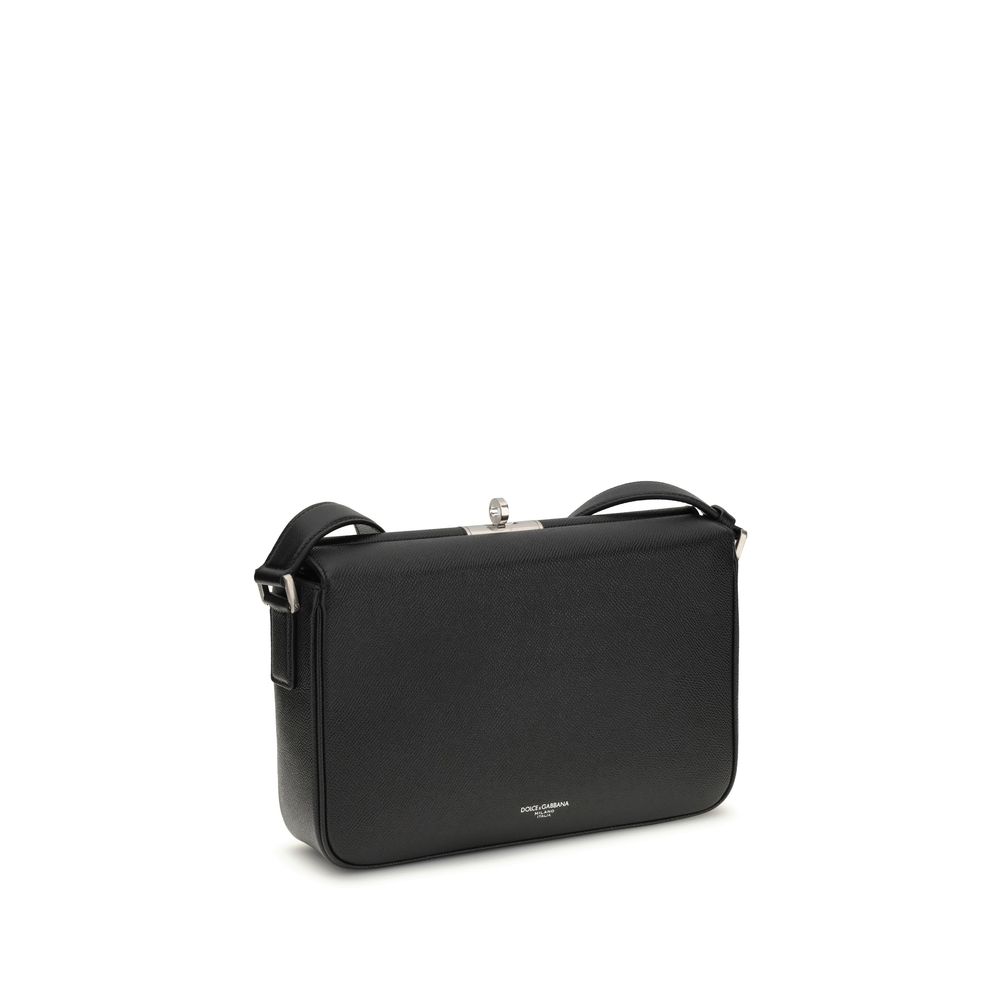 Dolce & Gabbana Black Calf Leather Bos Taurus Shoulder Bag - Image 2