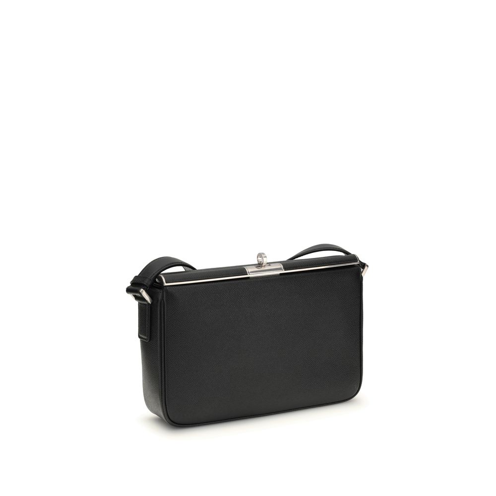 Dolce & Gabbana Black Calf Leather Bos Taurus Shoulder Bag - Image 3