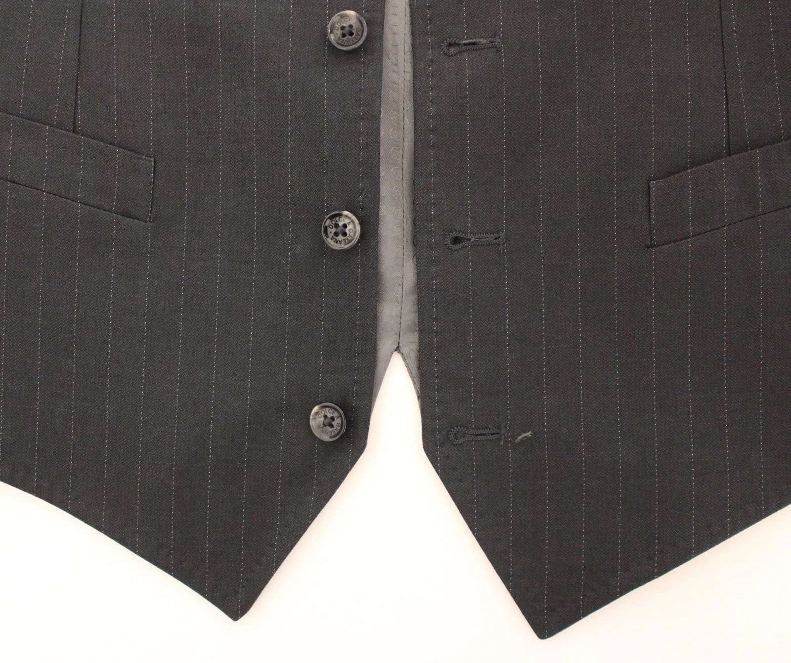 Dolce & Gabbana Gray Striped Formal Dress Gilet Vest - Image 6