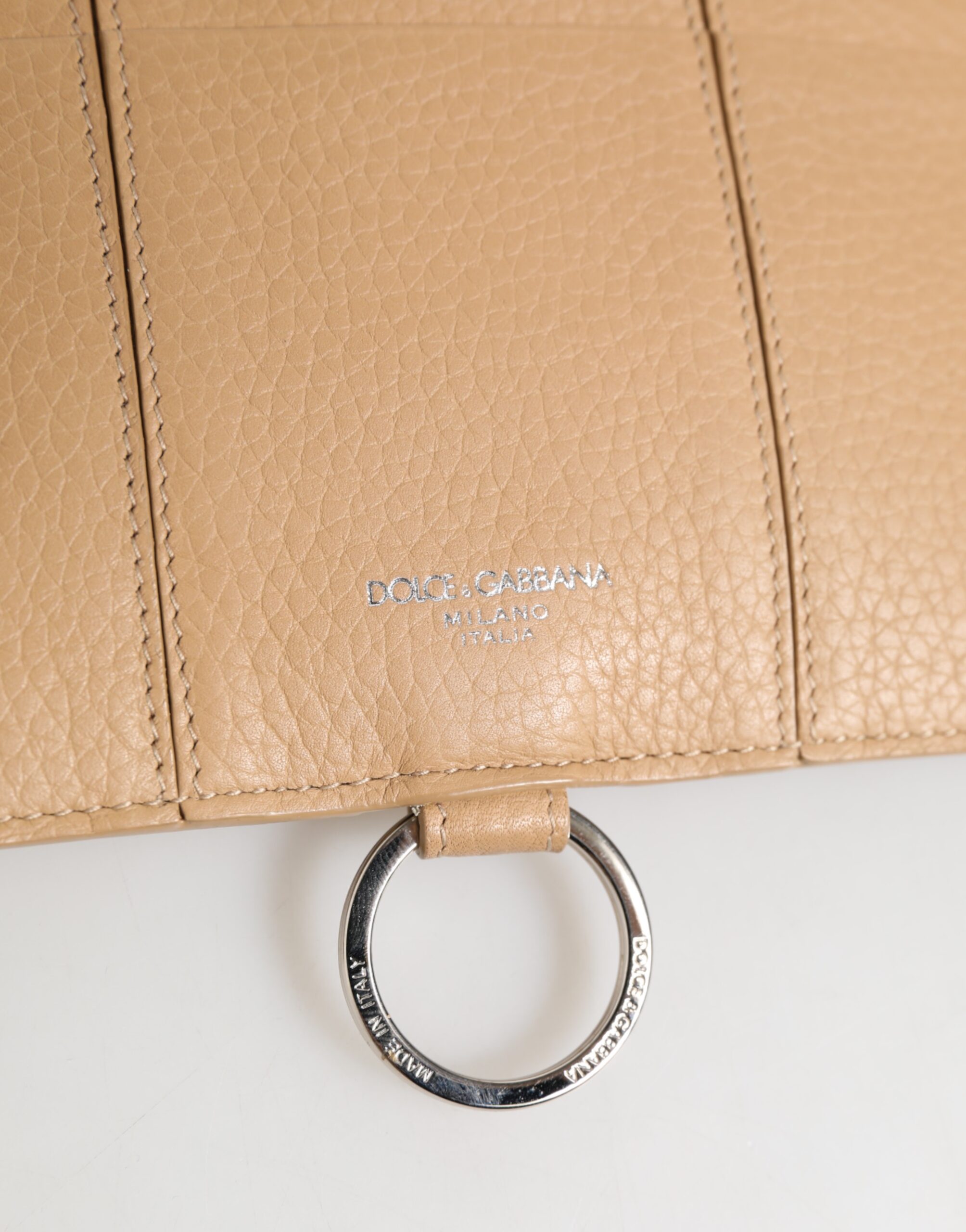 Dolce & Gabbana Beige Calfskin Leather Large Crossbody Card Holder Wallet - Image 3