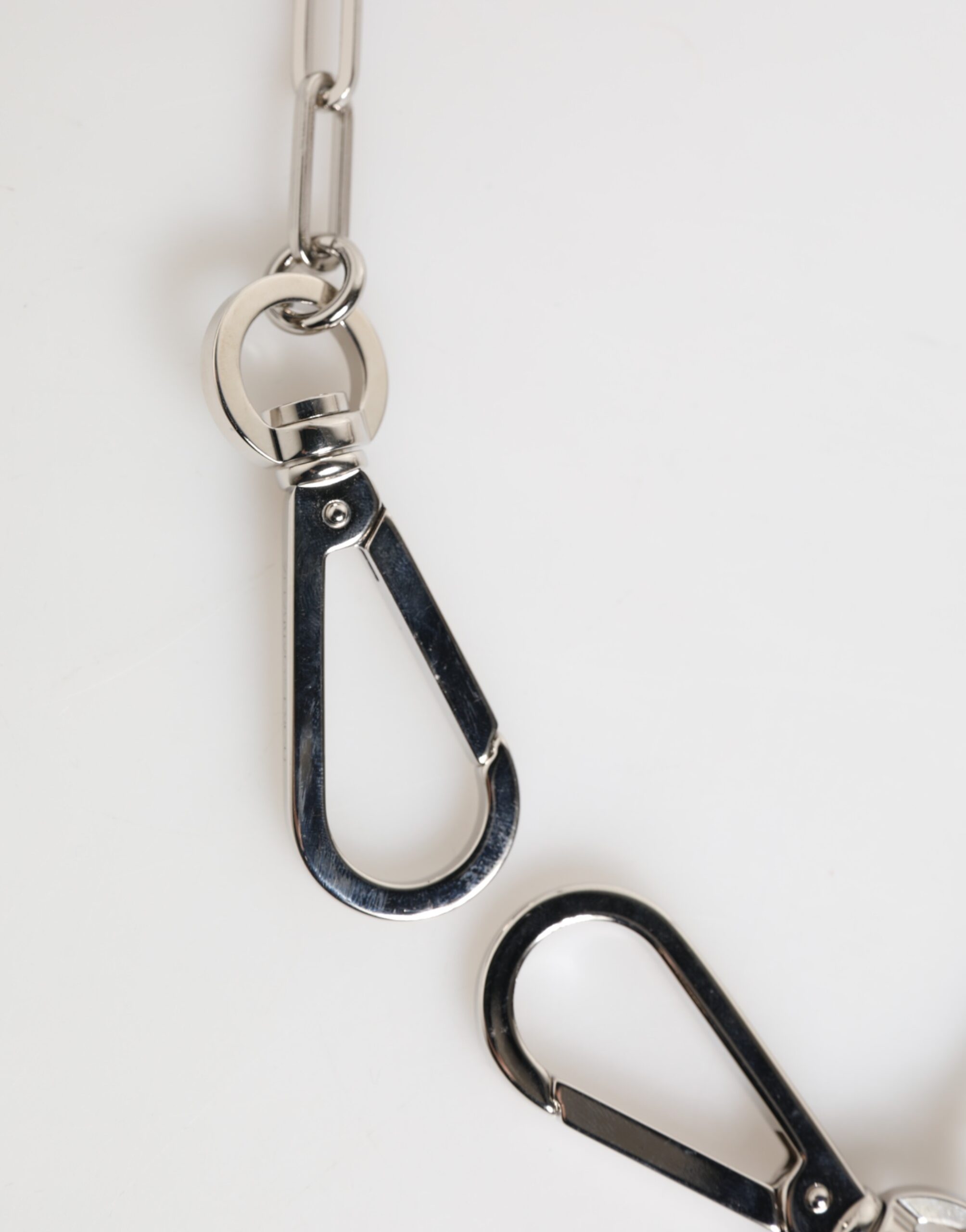 Dolce & Gabbana Silver Tone Metal Chain DG Logo Pendant Men Necklace - Image 4