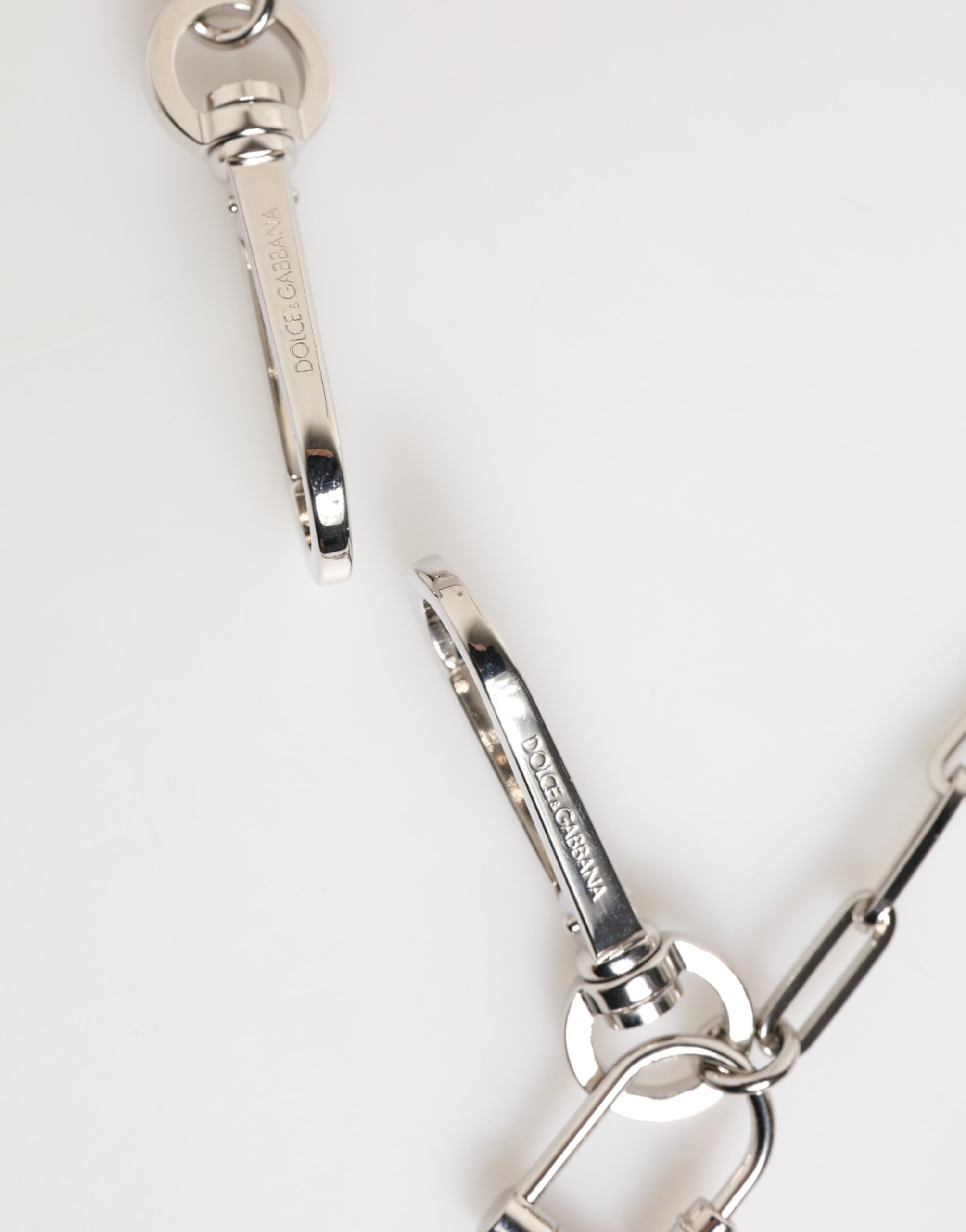 Dolce & Gabbana Silver Tone Metal Chain DG Logo Pendant Men Necklace - Image 5
