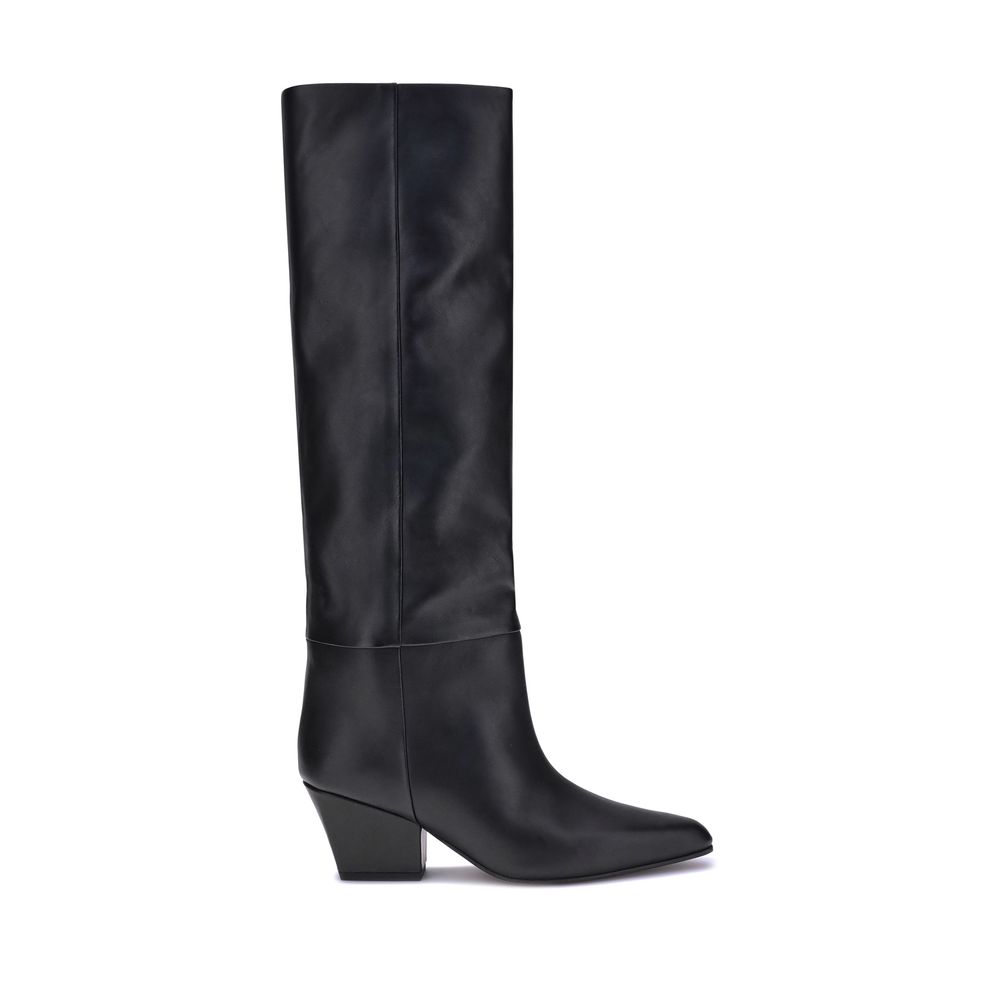 Paris Texas Black Calf Leather Bos Taurus Boots