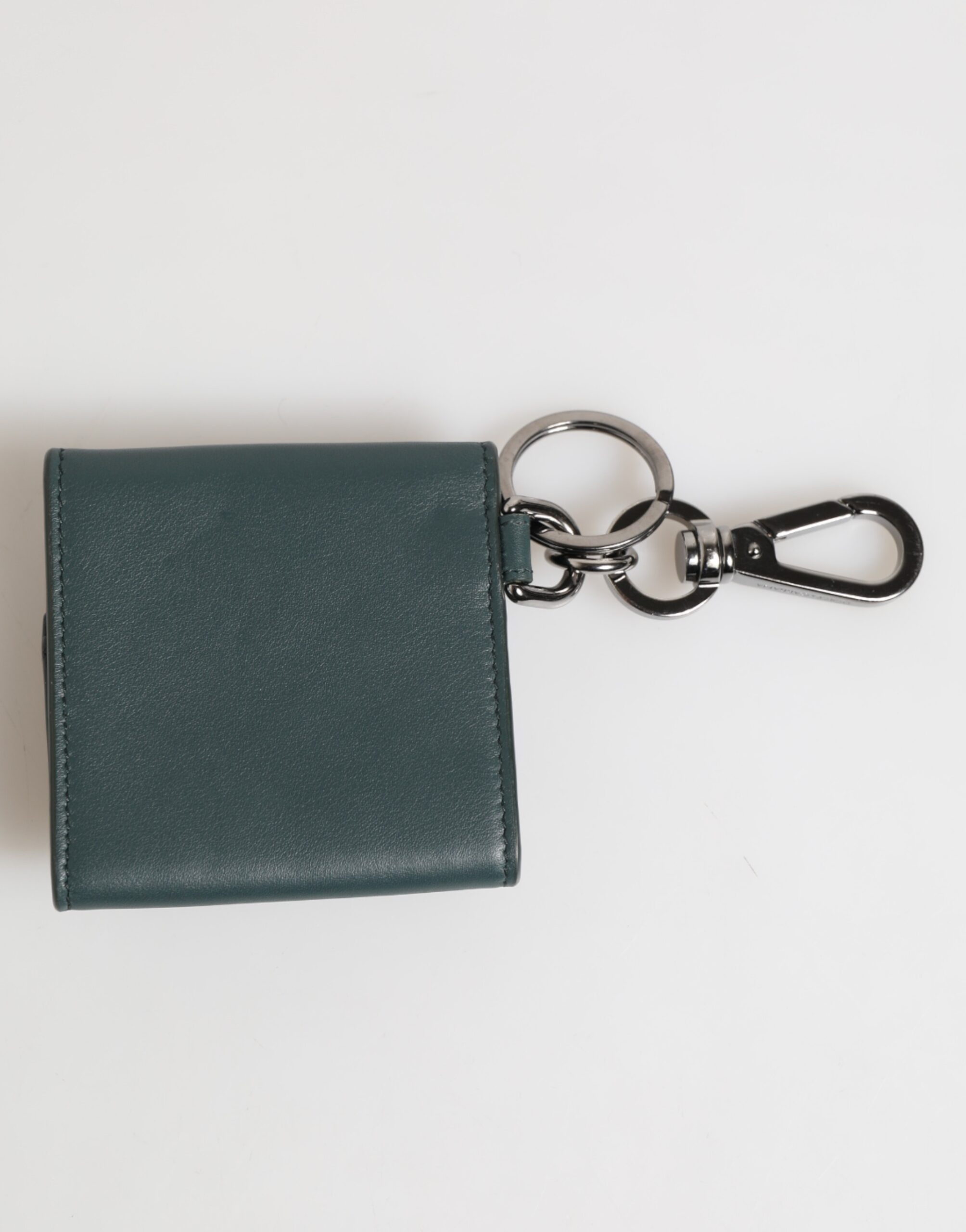 Dolce & Gabbana Dark Green Leather DG Logo Coin Purse Bag Charm Wallet - Image 6