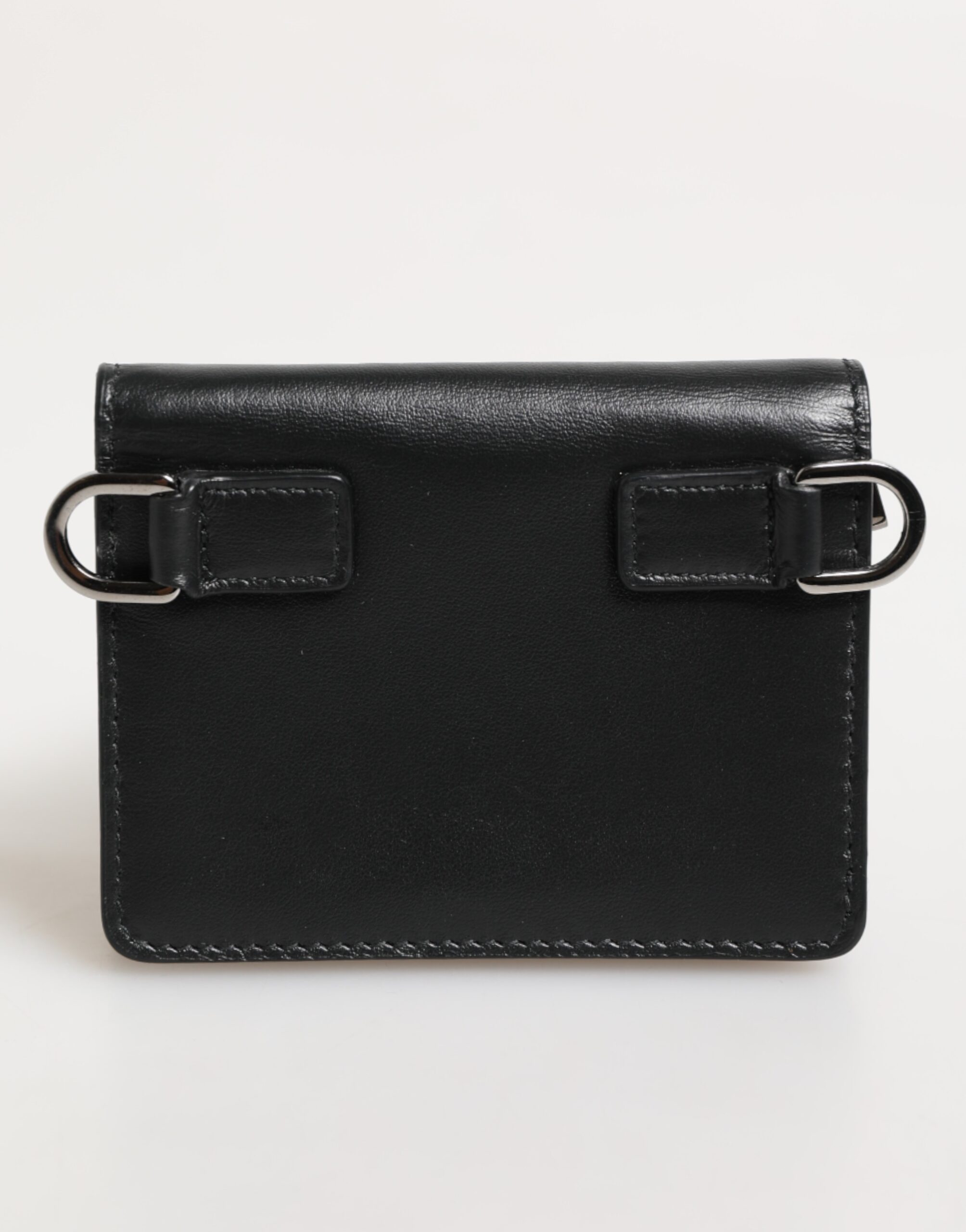 Dolce & Gabbana Black Leather DG Logo Bifold Card Holder Men Borse Wallet - Image 5