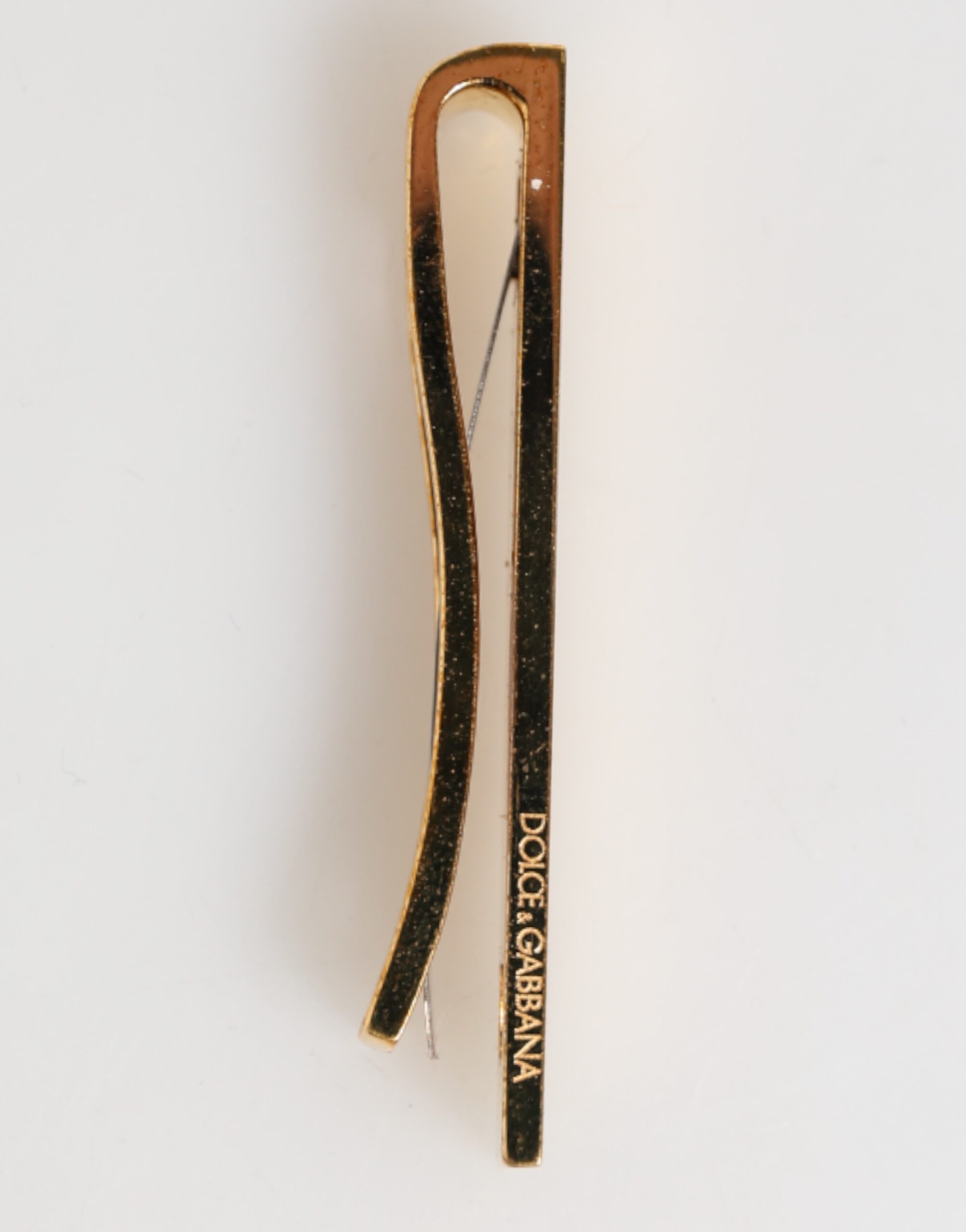 Dolce & Gabbana Gold Tone Brass Logo Branded Men Accessory Tie Clip Bar - Image 4