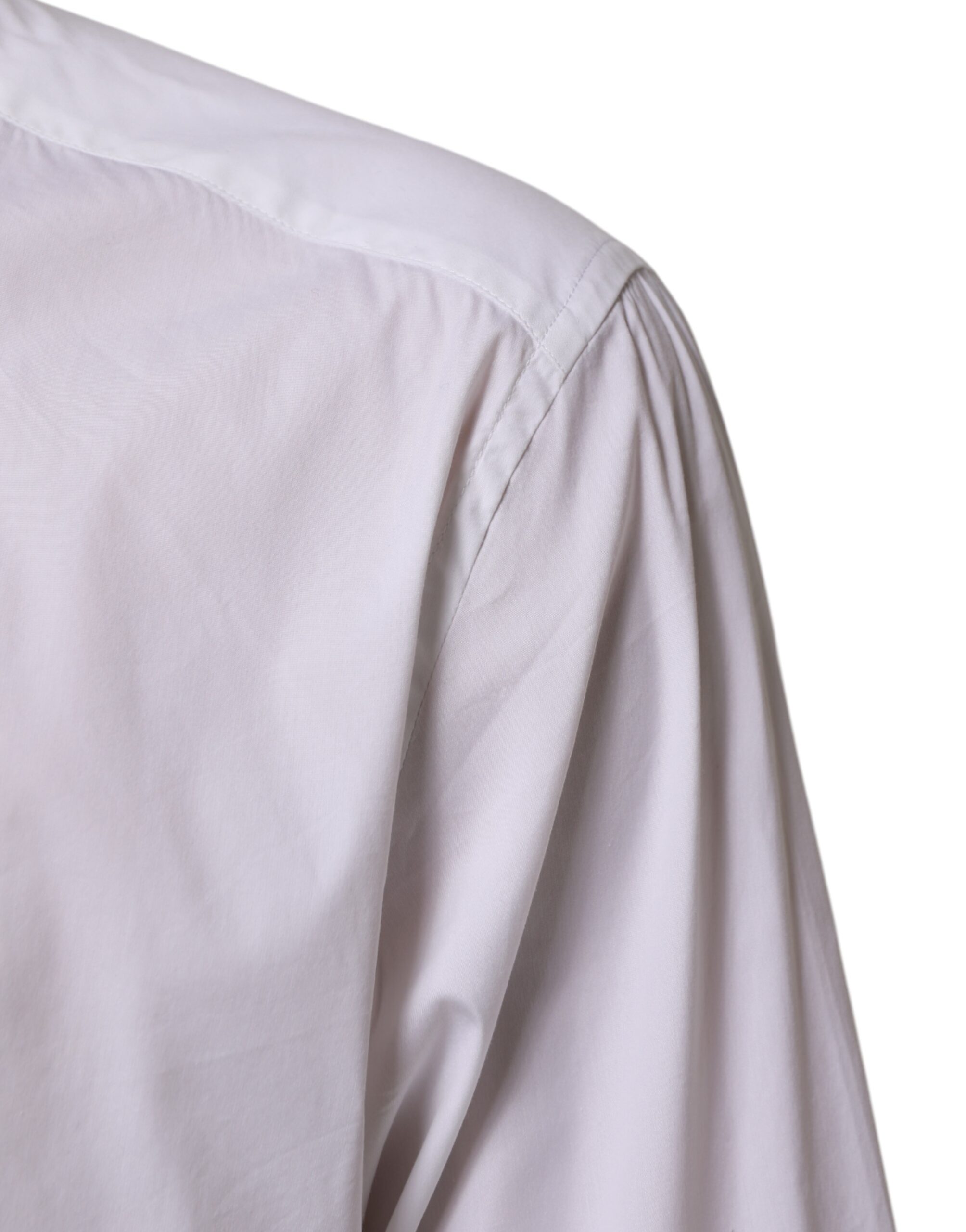 Dolce & Gabbana White Cotton GOLD Long Sleeves Formal Shirt - Image 6