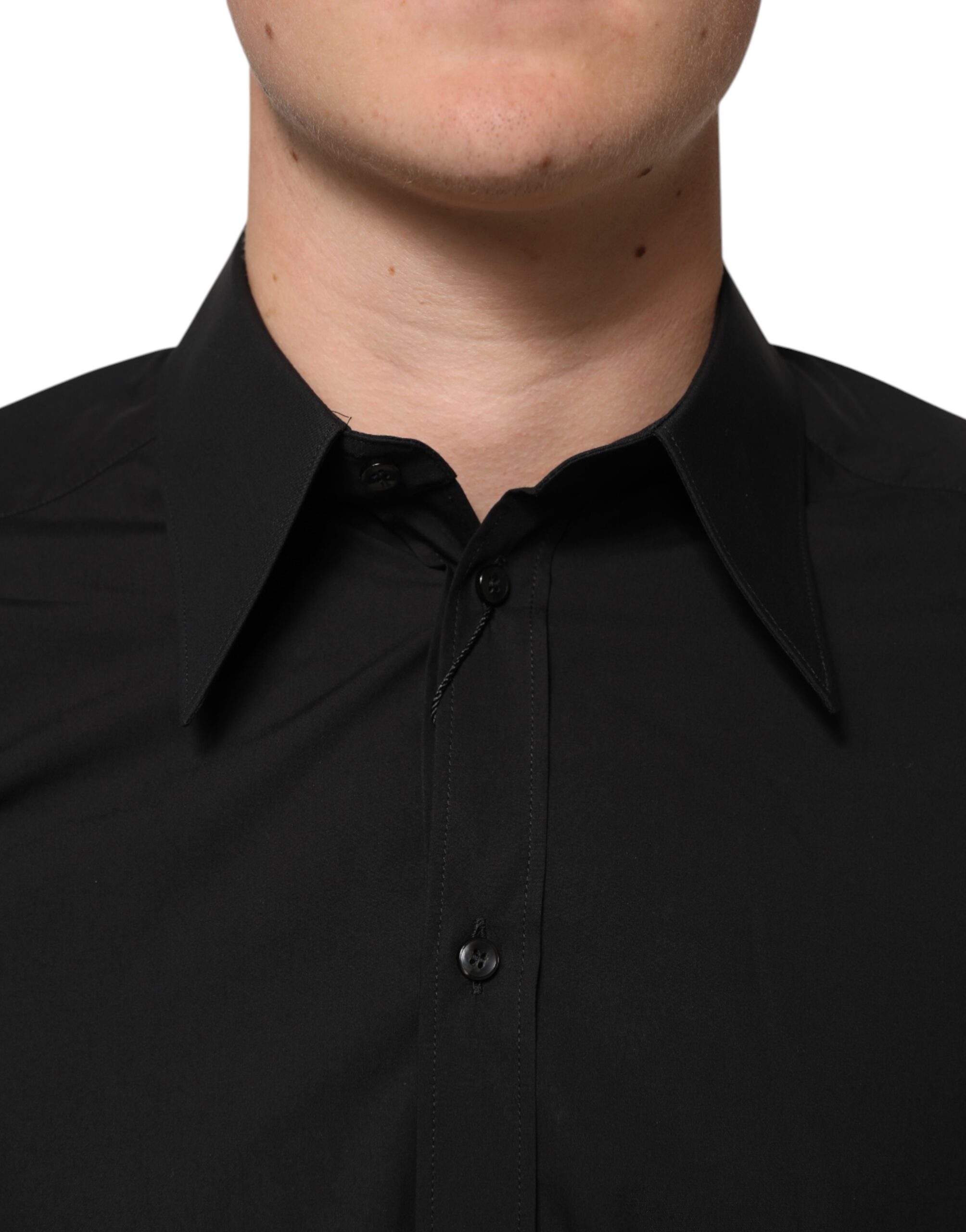 Dolce & Gabbana Black MARTINI Slim Fit Dress Formal Men Shirt - Image 5