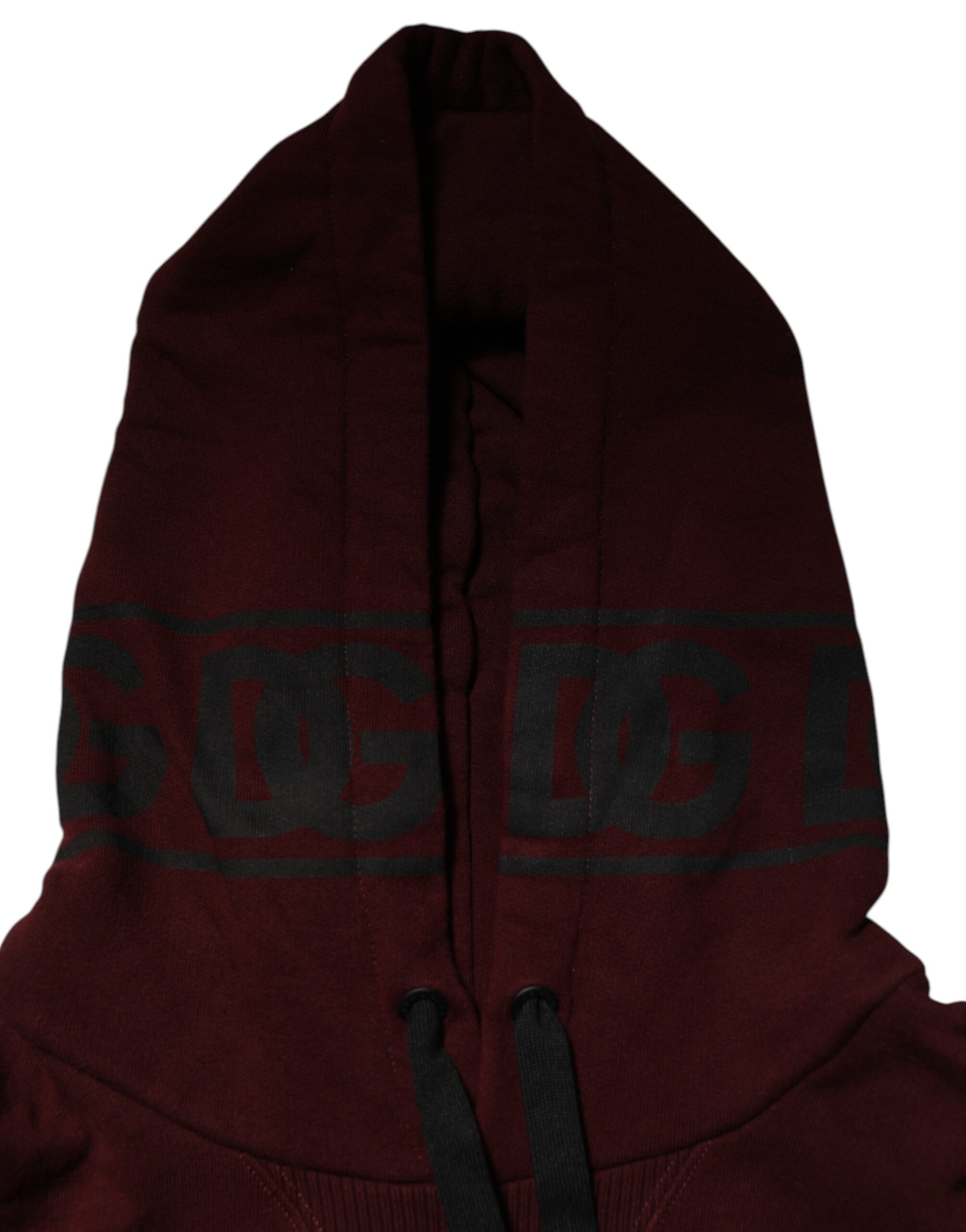 Dolce & Gabbana Burgundy Cotton Plaid Lined Men Hoodie Sweater - Image 7