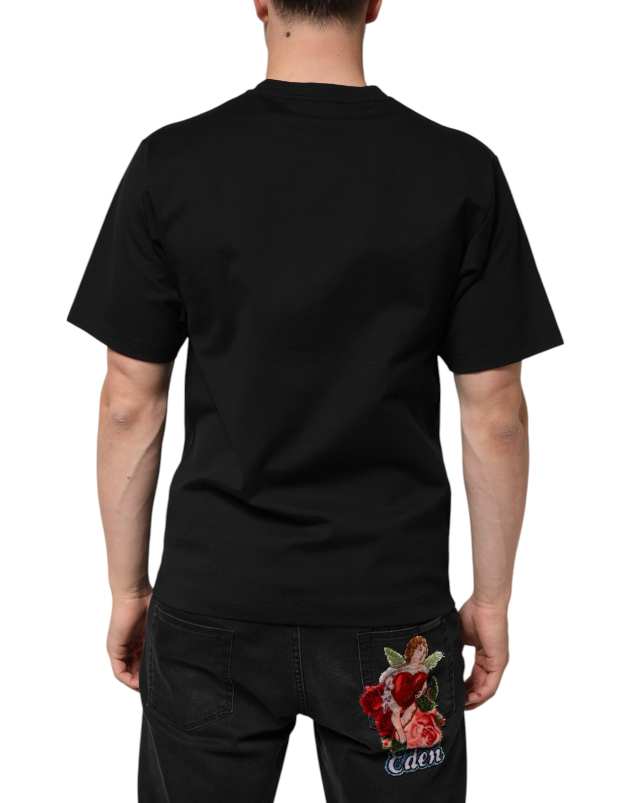Dolce & Gabbana Black Cotton DG Logo Graffiti Short Sleeve T-shirt - Image 4