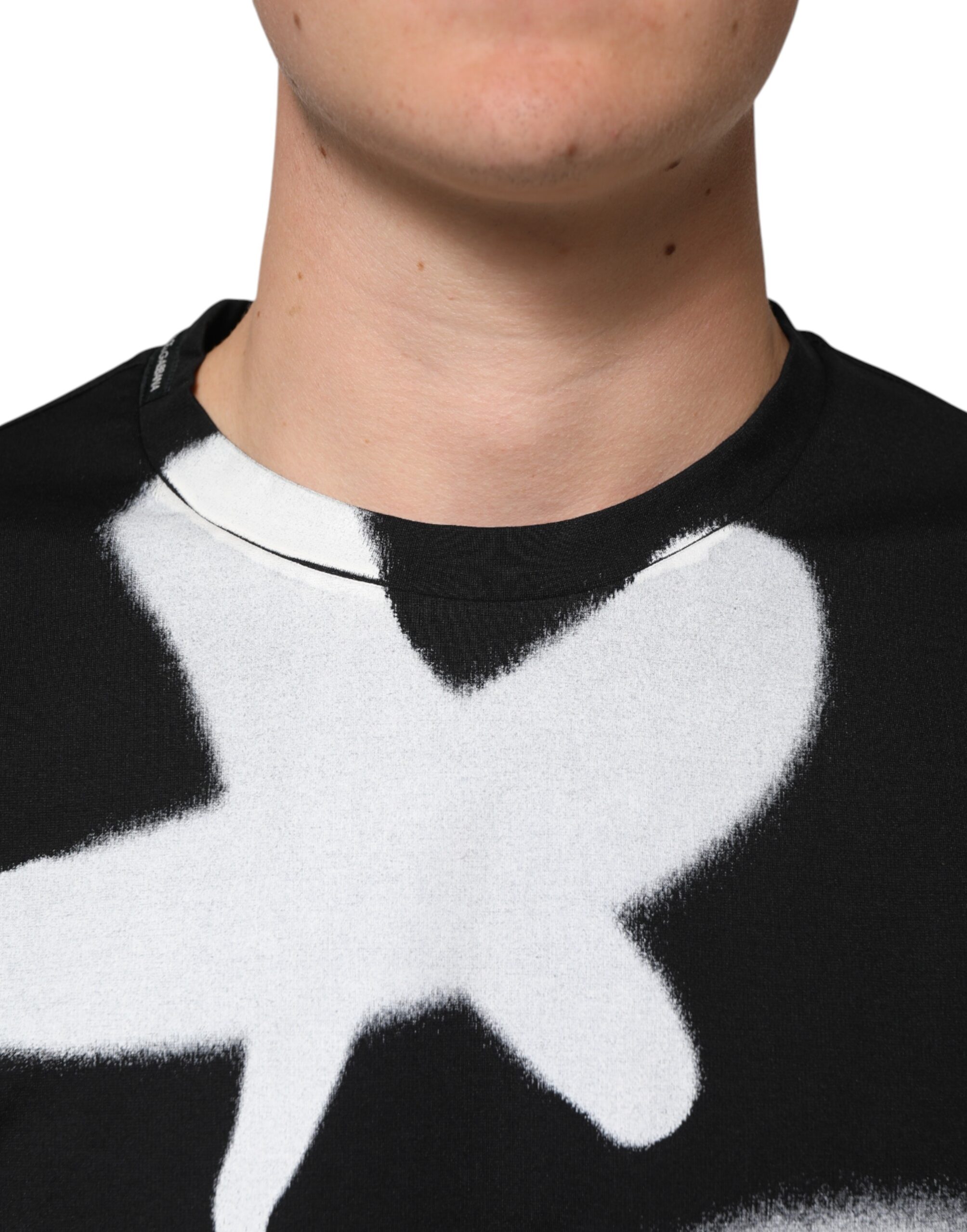 Dolce & Gabbana Black Cotton DG Logo Graffiti Short Sleeve T-shirt - Image 5