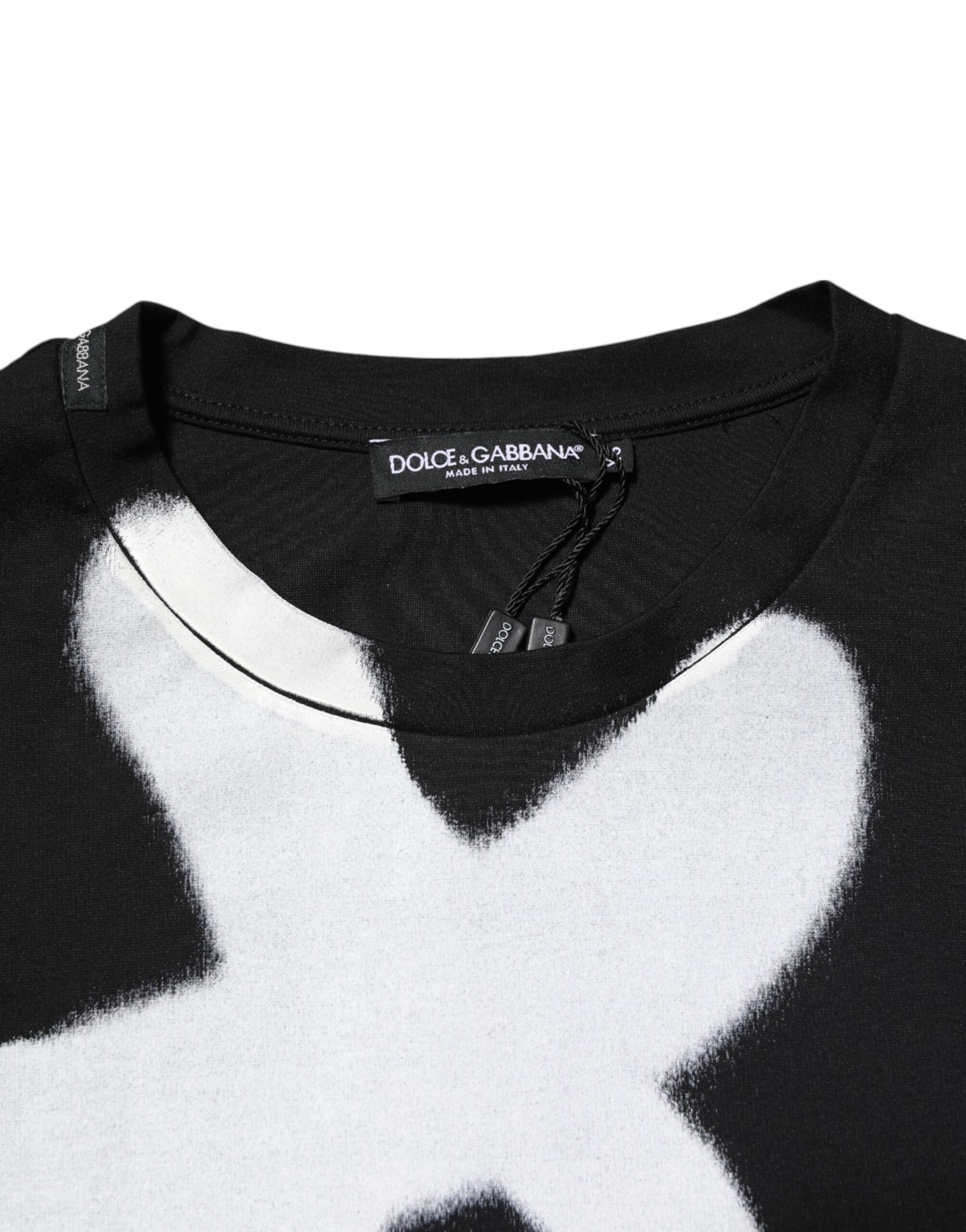 Dolce & Gabbana Black Cotton DG Logo Graffiti Short Sleeve T-shirt - Image 6