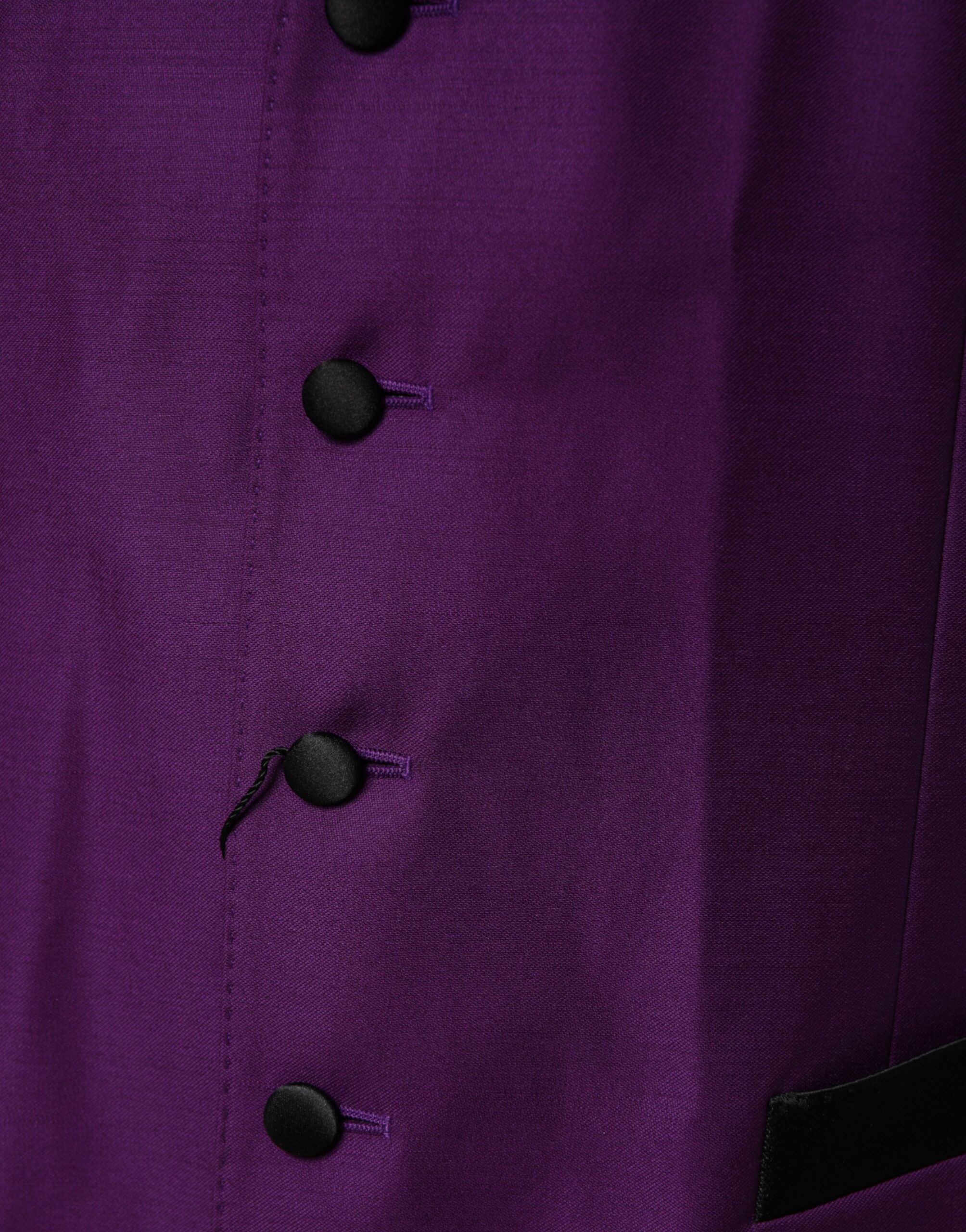 Dolce & Gabbana Purple Wool Dress Formal Waistcoat Vest - Image 6