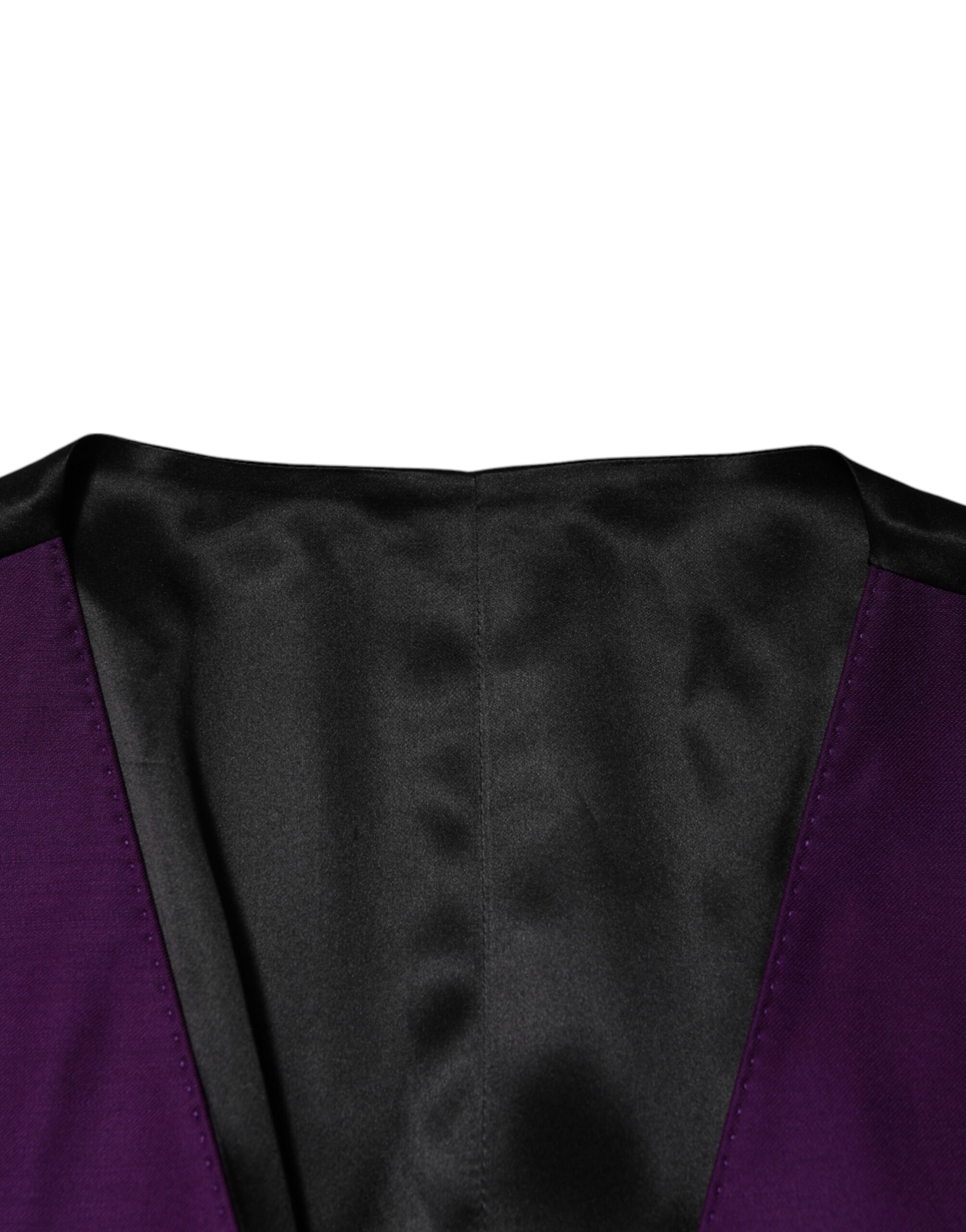 Dolce & Gabbana Purple Wool Dress Formal Waistcoat Vest - Image 7