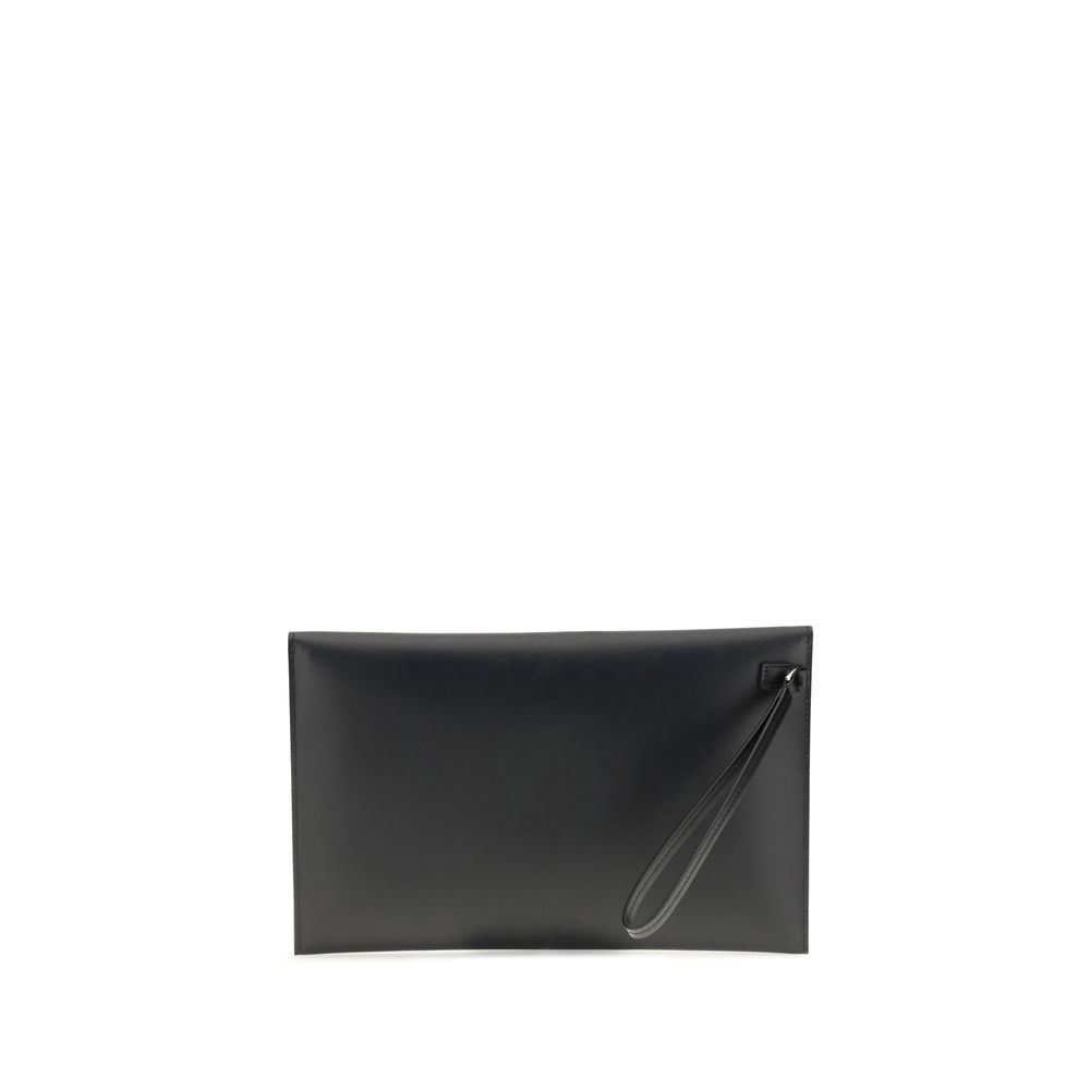 Fendi Black Leather Clutch Bag - Image 2