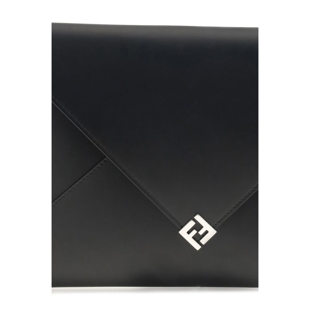 Fendi Black Leather Clutch Bag - Image 3