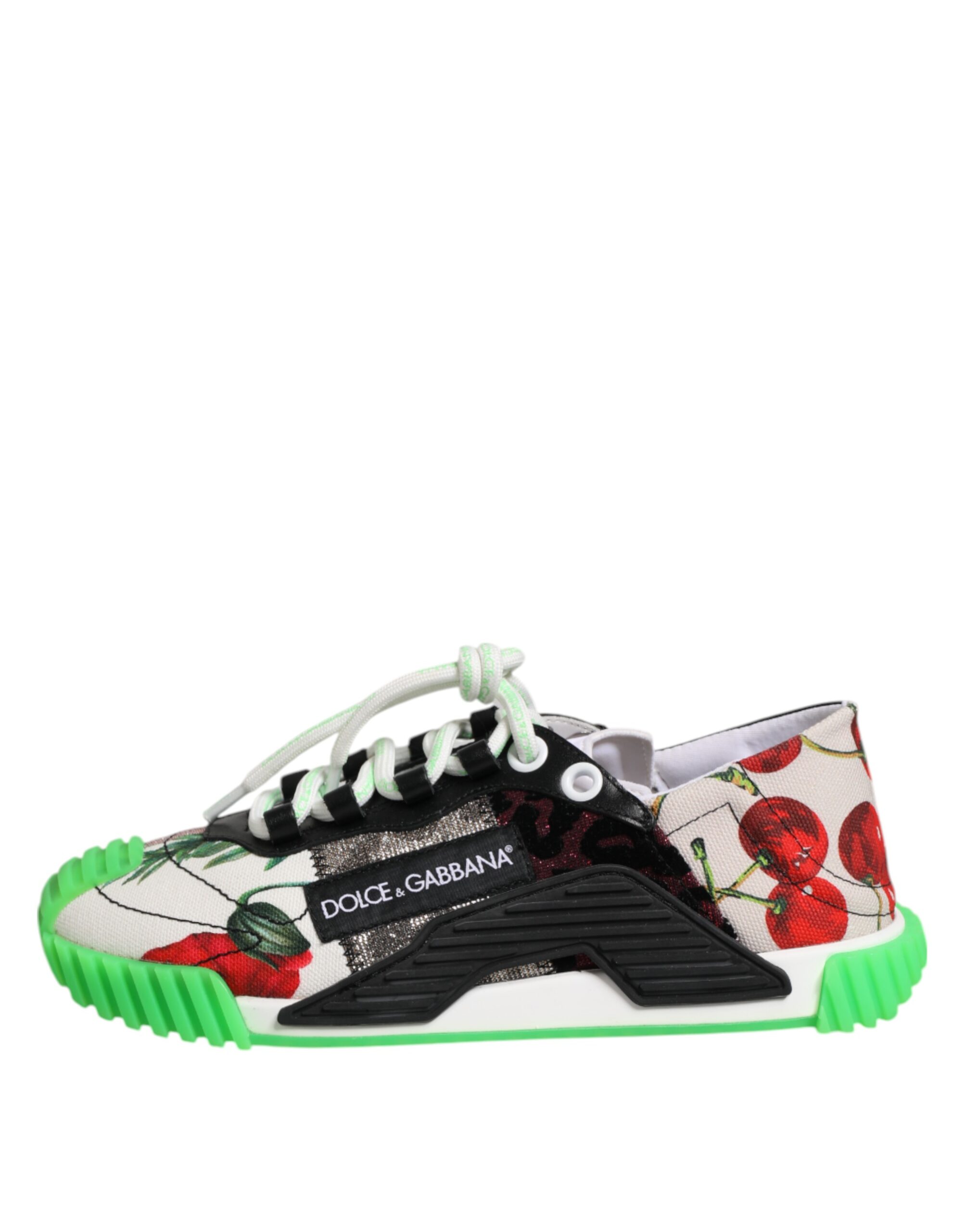 Dolce & Gabbana Multicolor DG Logo Leopard Cherry Sneaker Shoes - Image 8