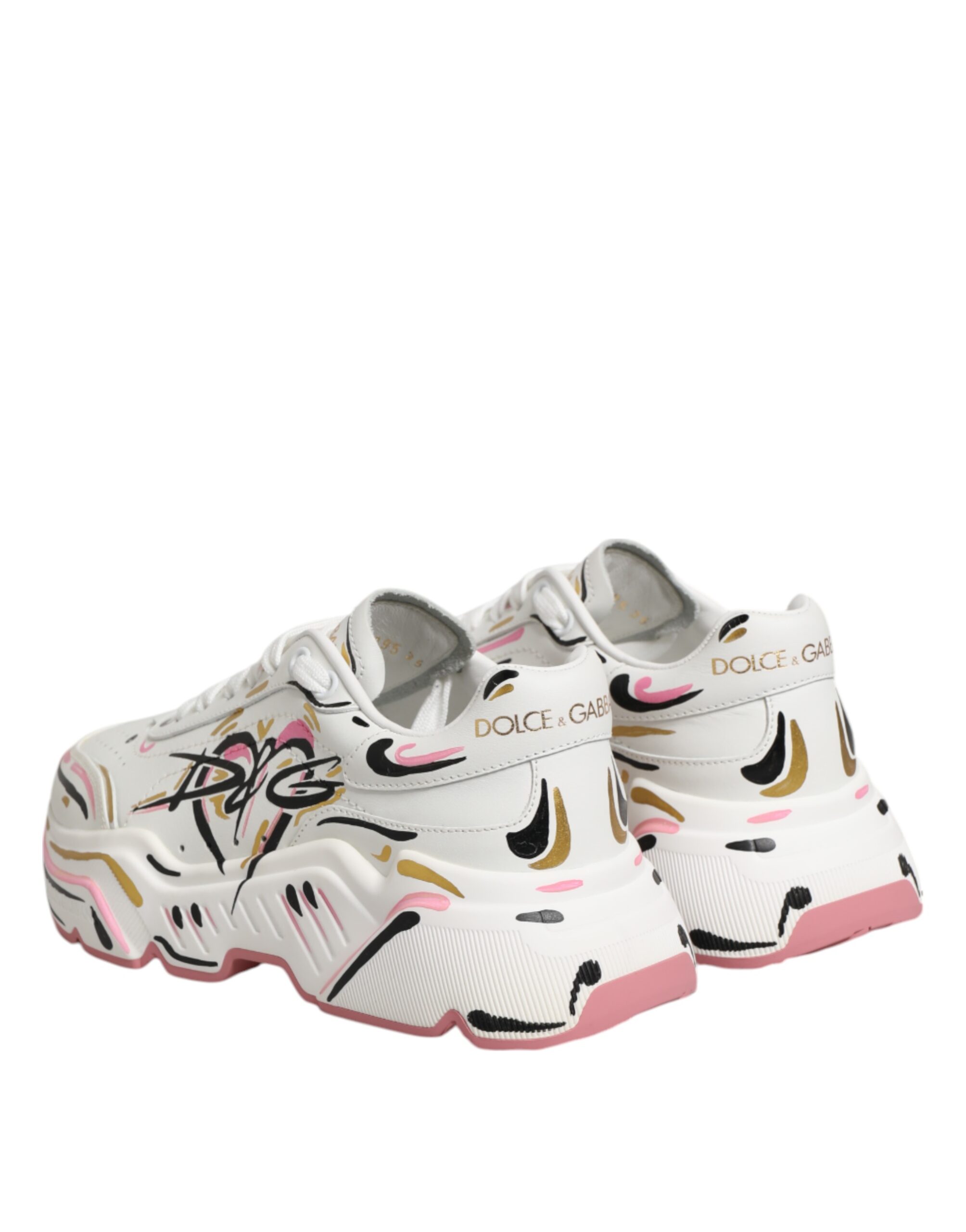 Dolce & Gabbana Multicolor Hand Painted DAYMASTER Sneaker Shoes - Image 7