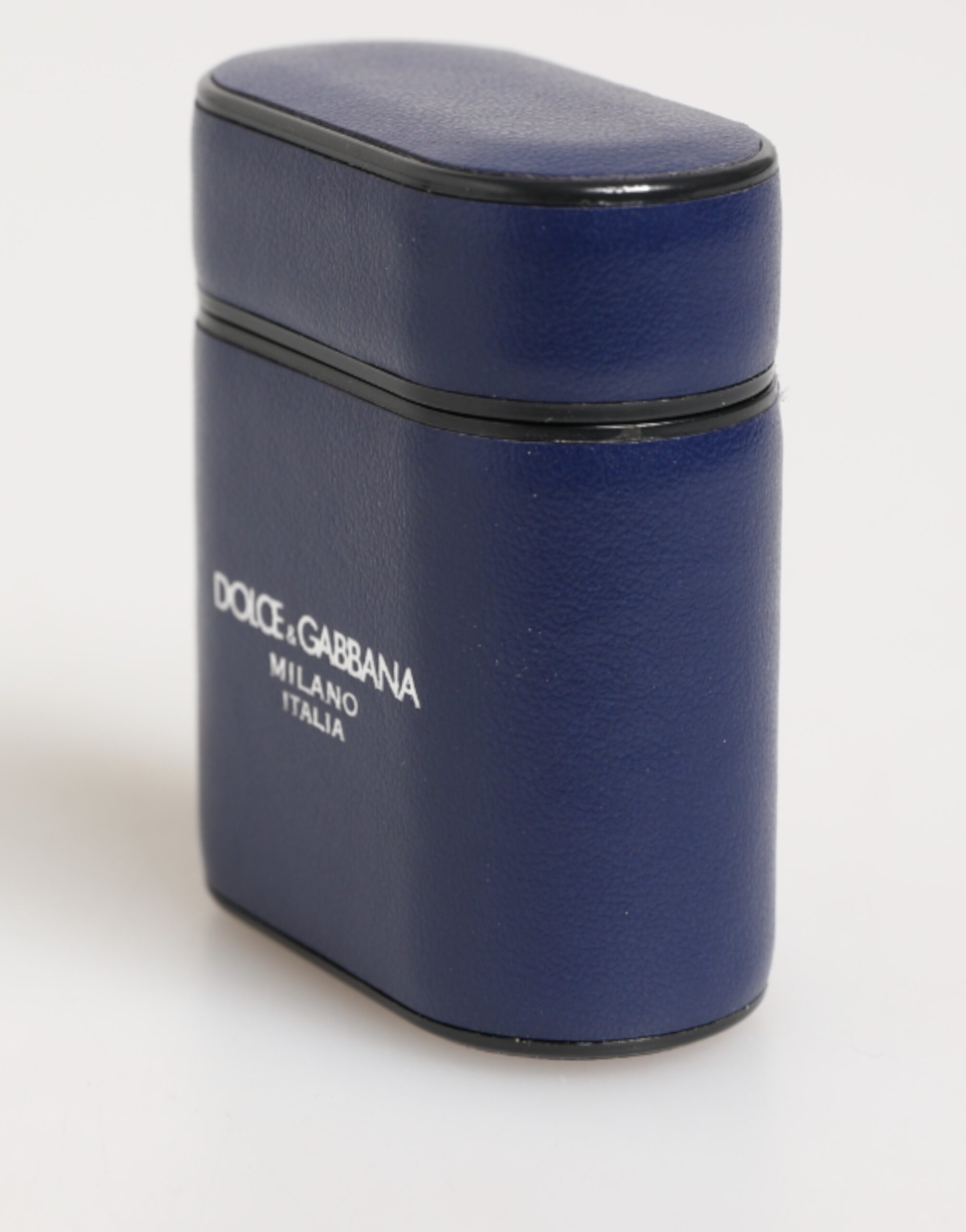 Dolce & Gabbana Blue Leather Logo Print Flip Holder Men Airpods Case - Image 3