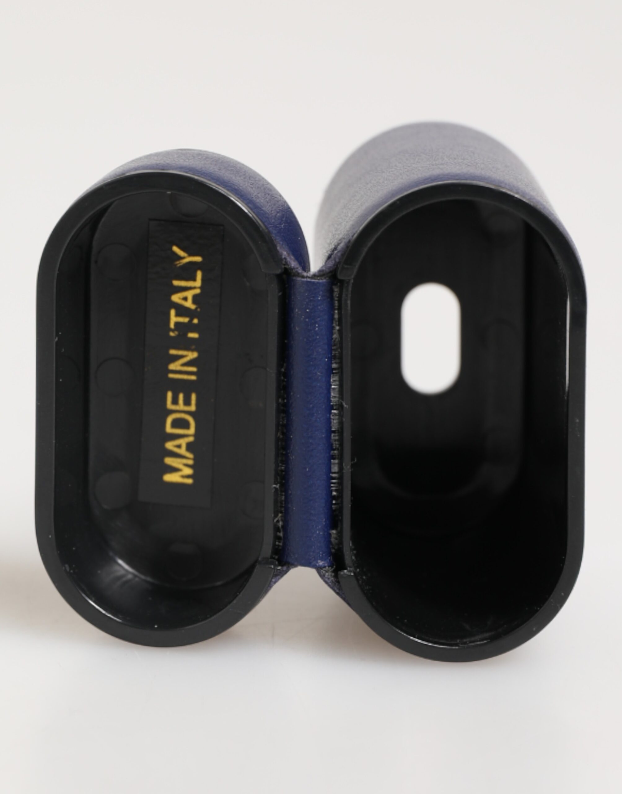 Dolce & Gabbana Blue Leather Logo Print Flip Holder Men Airpods Case - Image 6