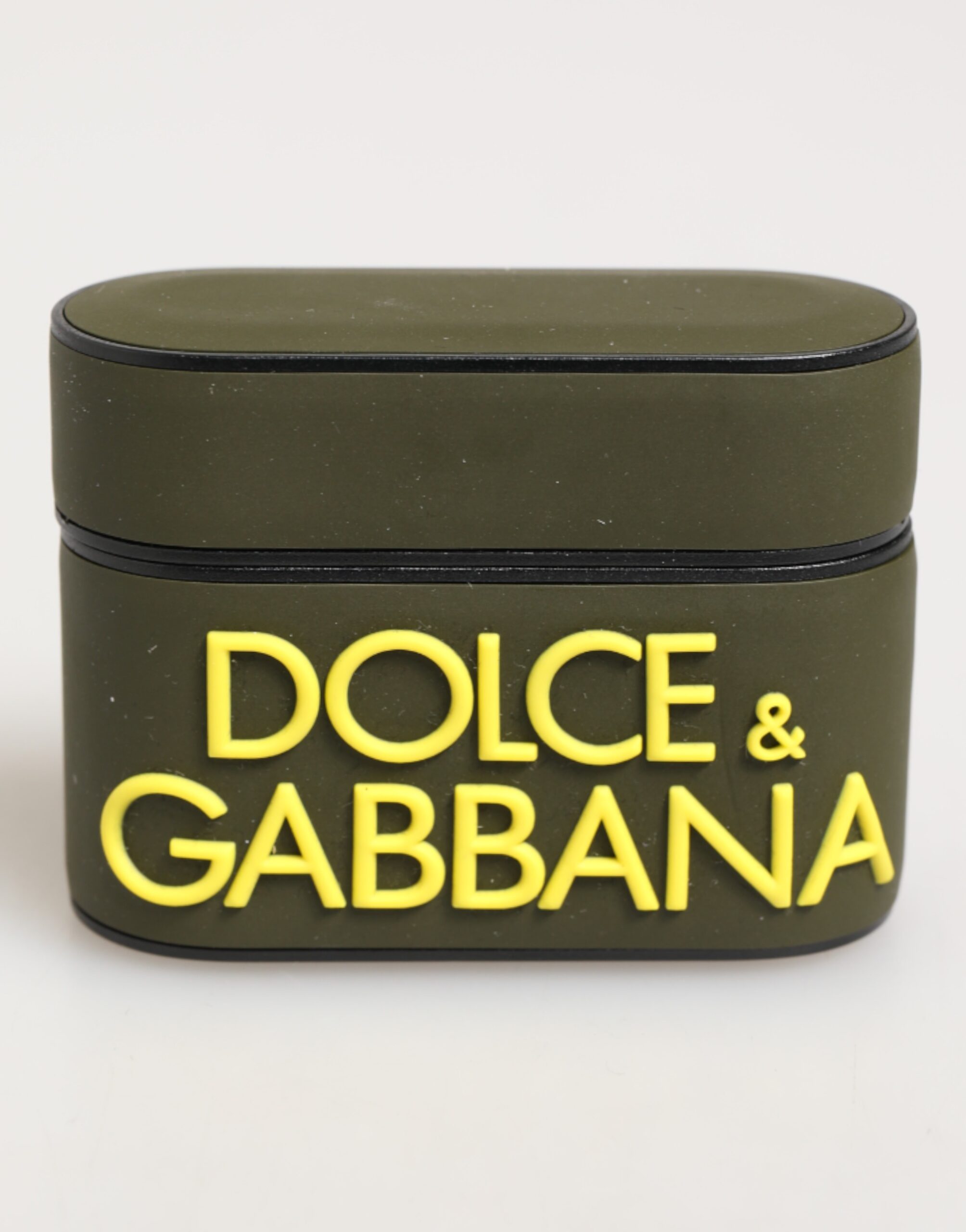 Dolce & Gabbana Army Green Rubber Logo Embossed Accessory Airpods Case - Image 2