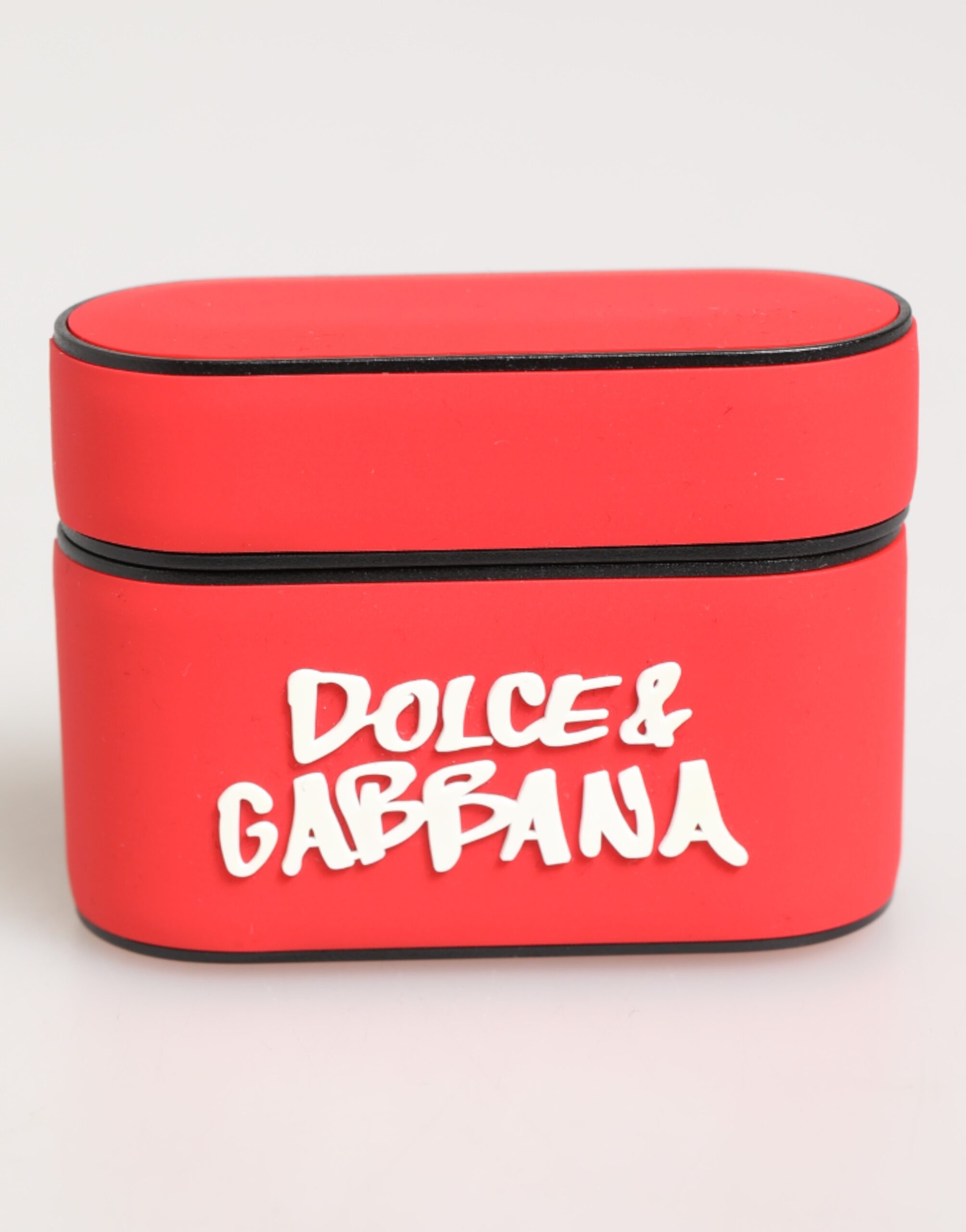 Dolce & Gabbana Red PVC DG Logo Embossed Men Flip Holder Airpods Case - Image 2