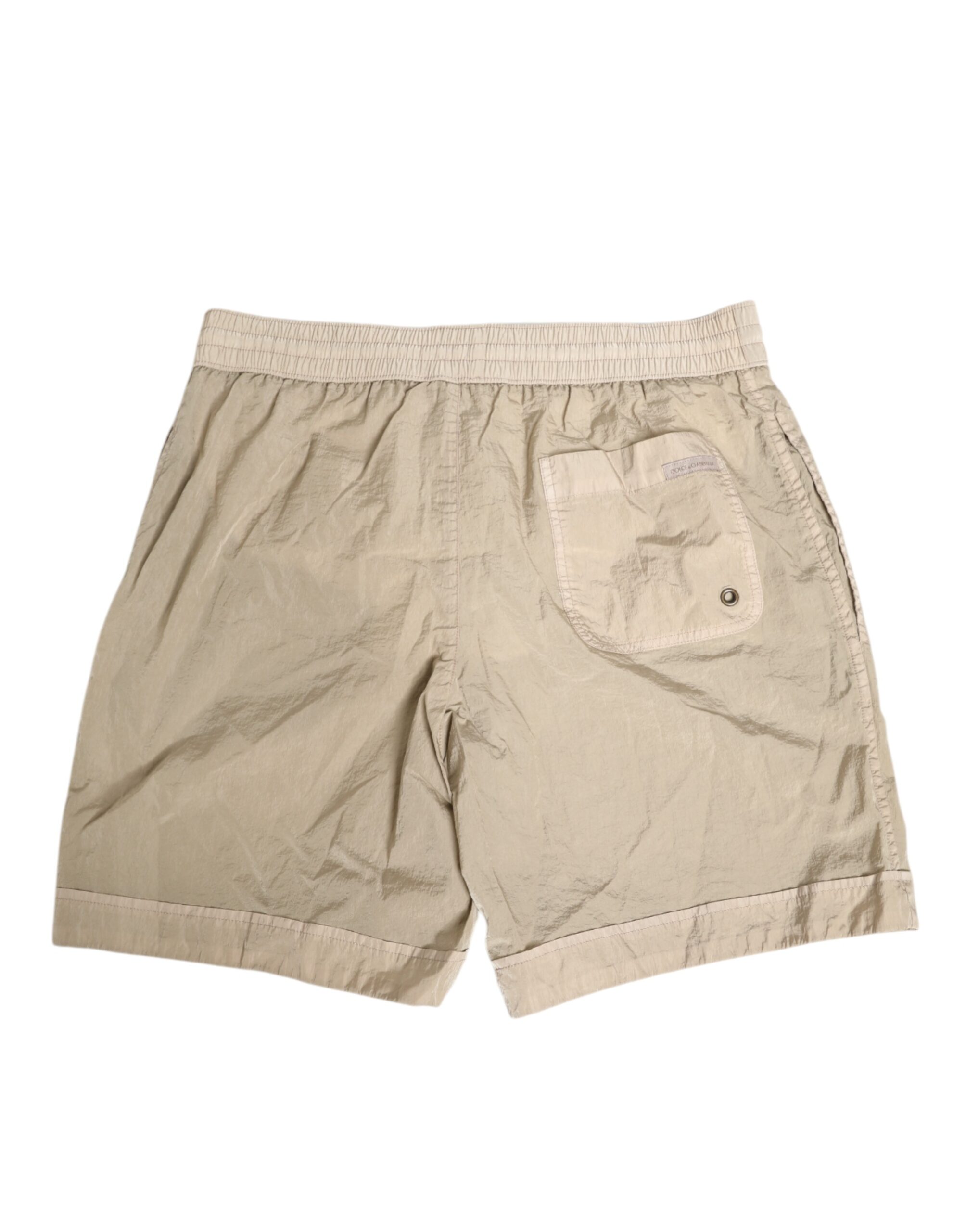 Dolce & Gabbana Beige Nylon Beachwear Men Boxer Short Swimwear - Image 4