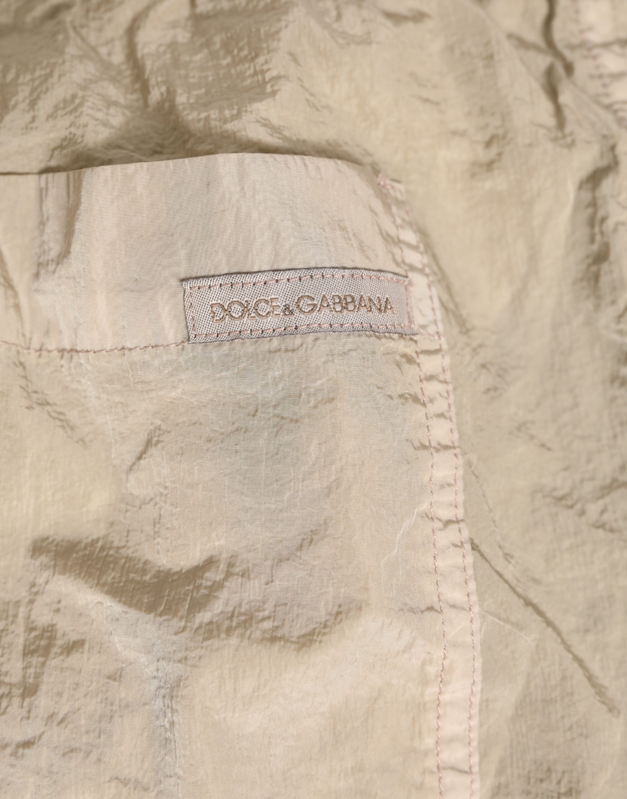 Dolce & Gabbana Beige Nylon Beachwear Men Boxer Short Swimwear - Image 5