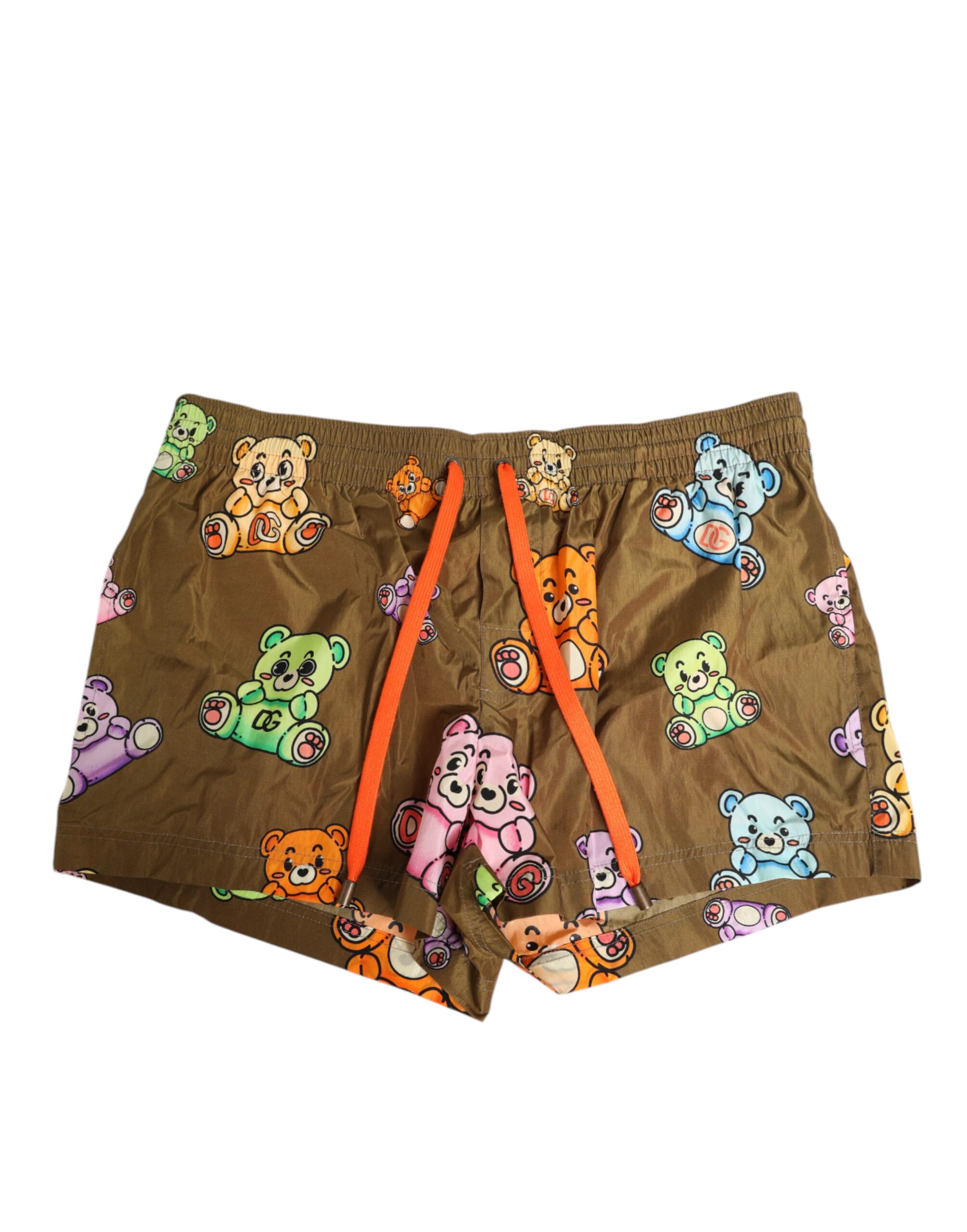 Dolce & Gabbana Brown Multicolor Teddy Bear Men Shorts Swimwear - Image 2