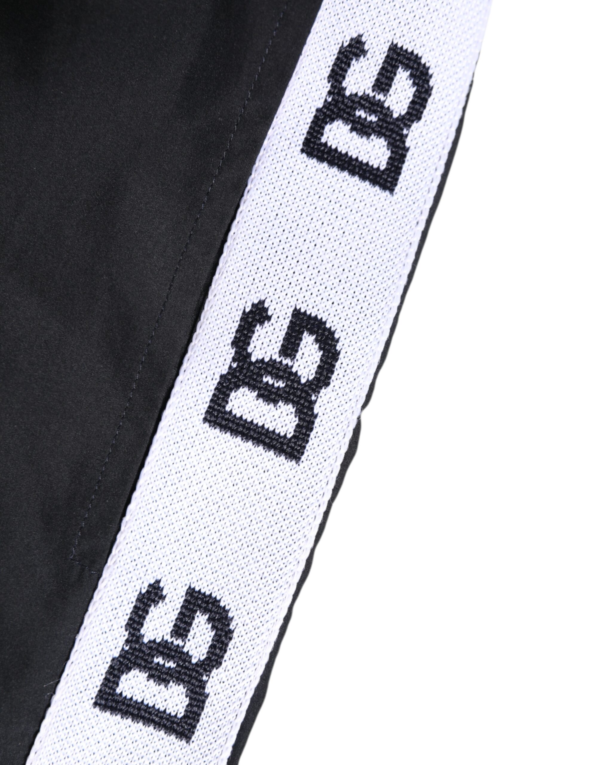 Dolce & Gabbana Black Nylon Side Logo Tape Shorts Swimwear - Image 3