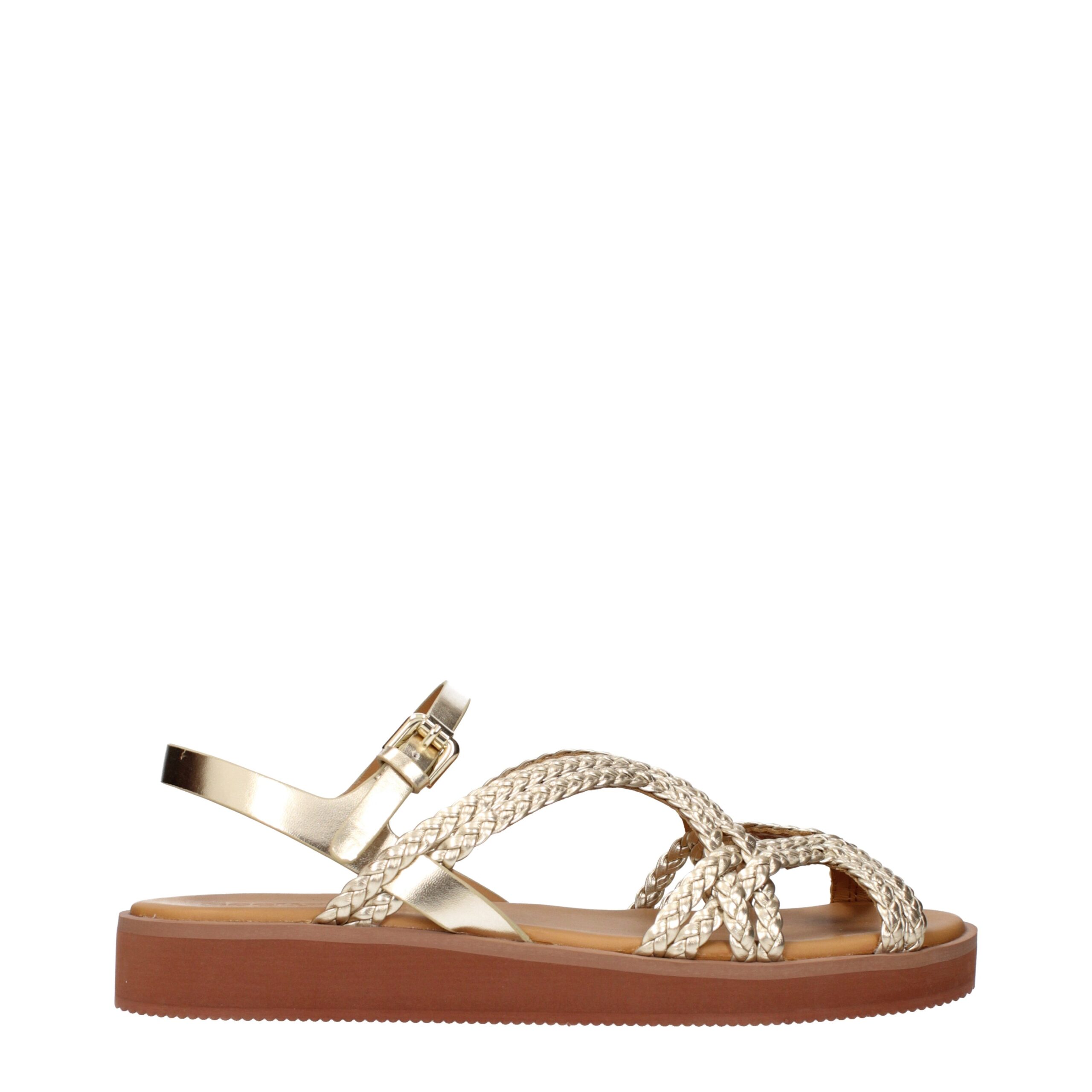 See By ChloƩ Gold Polyethylene Flat Sandals