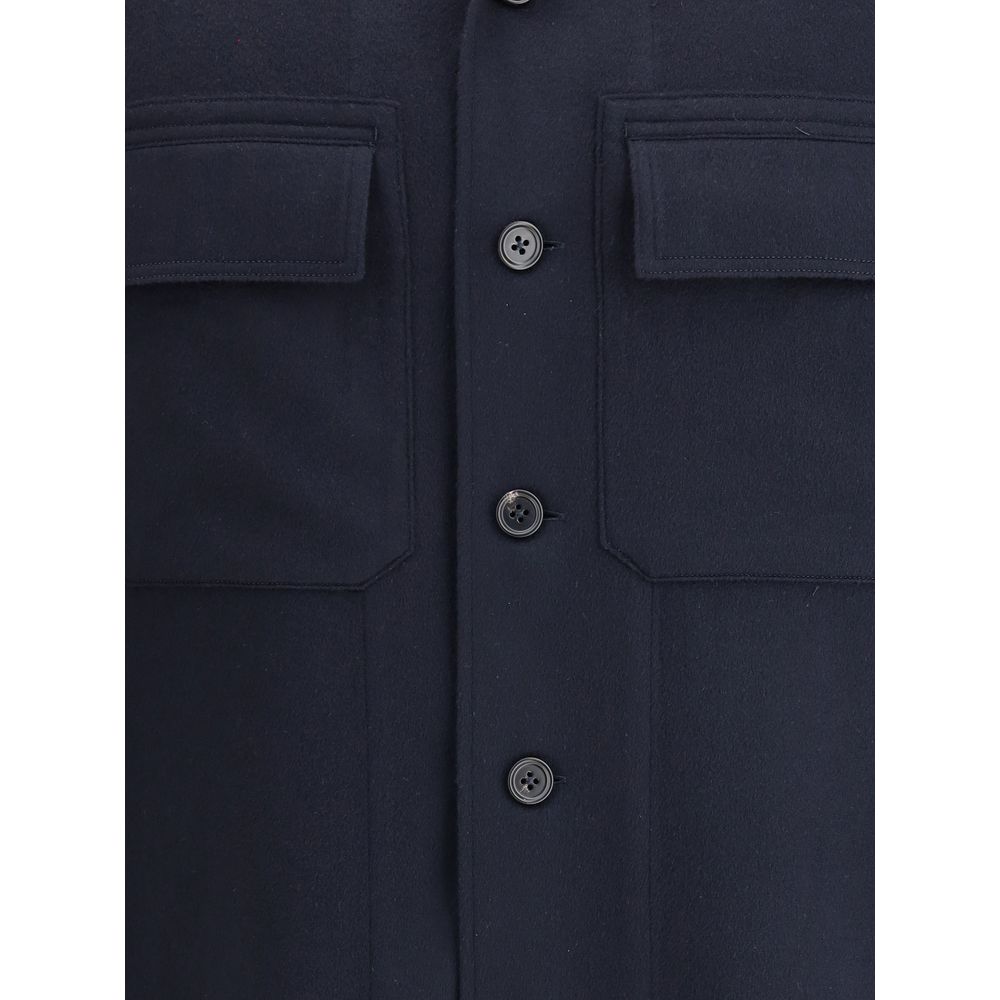ZEGNA Blue Cashmere Coat - Image 3