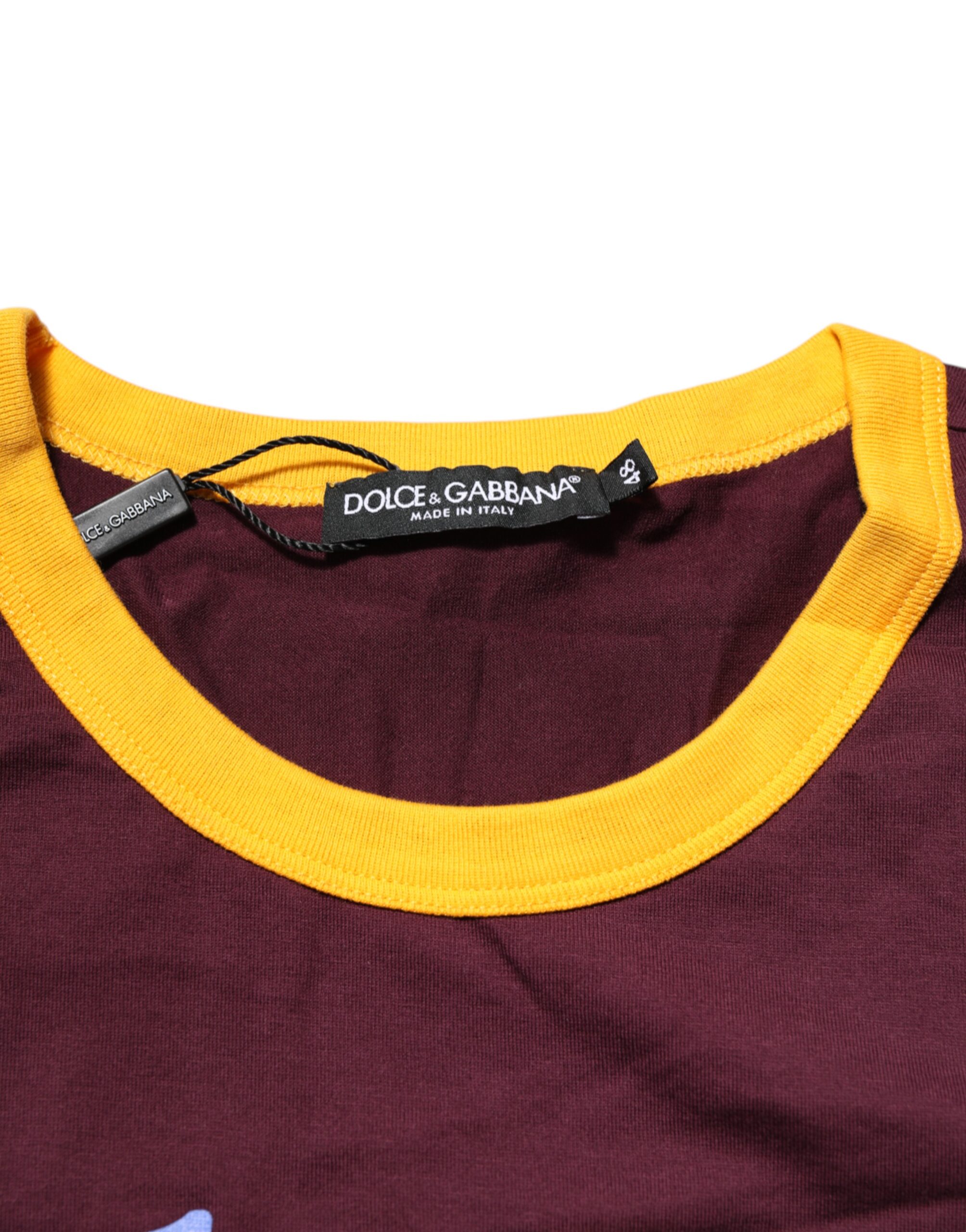 Dolce & Gabbana Burgundy Cotton DG Super King Logo T-Shirt - Image 6